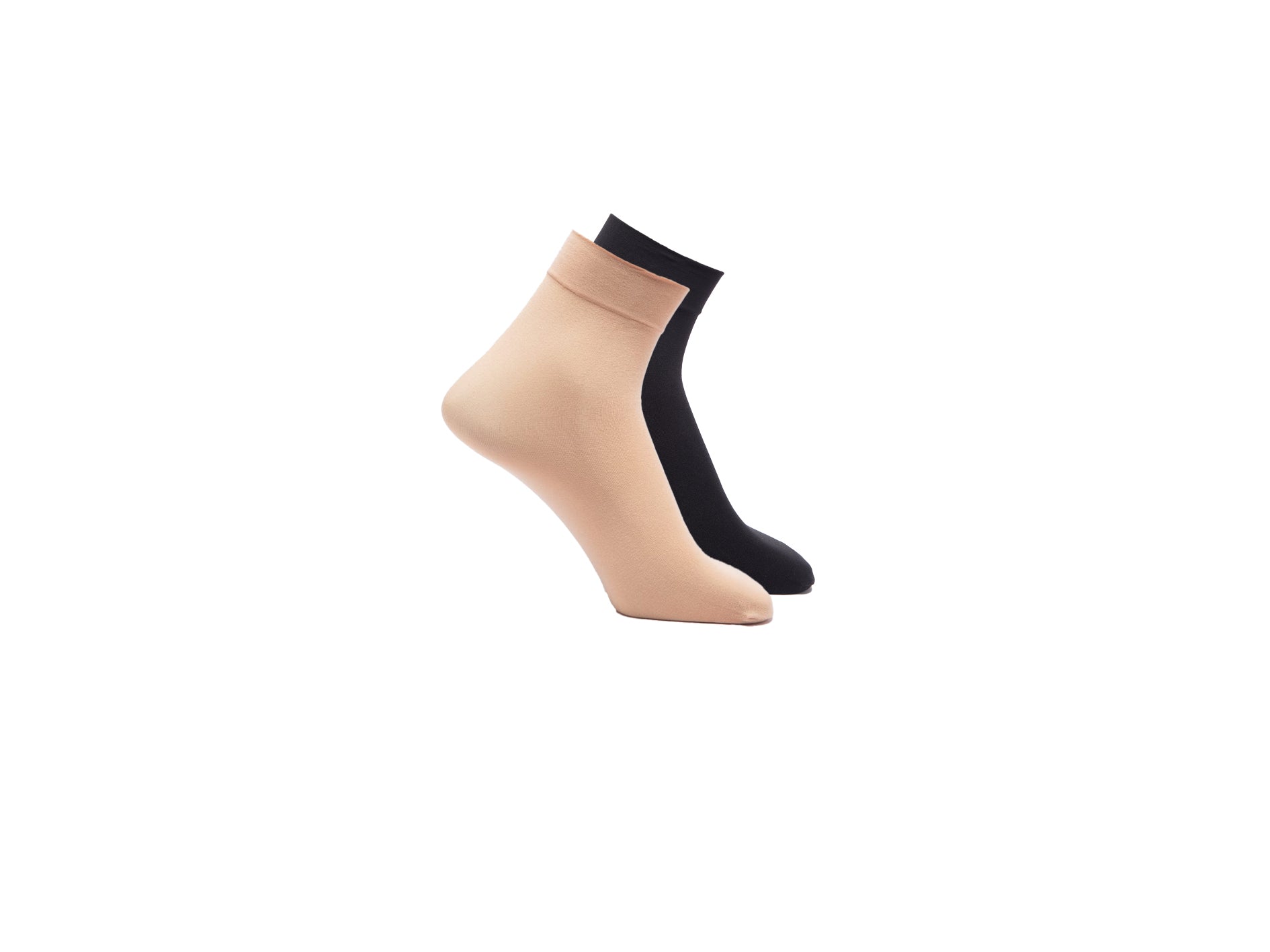 Malana Merino Women/Girl's Beige & Black Colour Nylon Socks (Pack of 2)