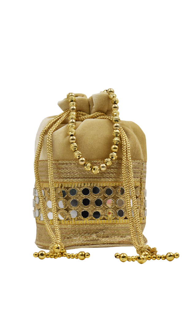 Malana Merino Potli Batwa Pouch Bag with Stone & Beads Work For Women's.