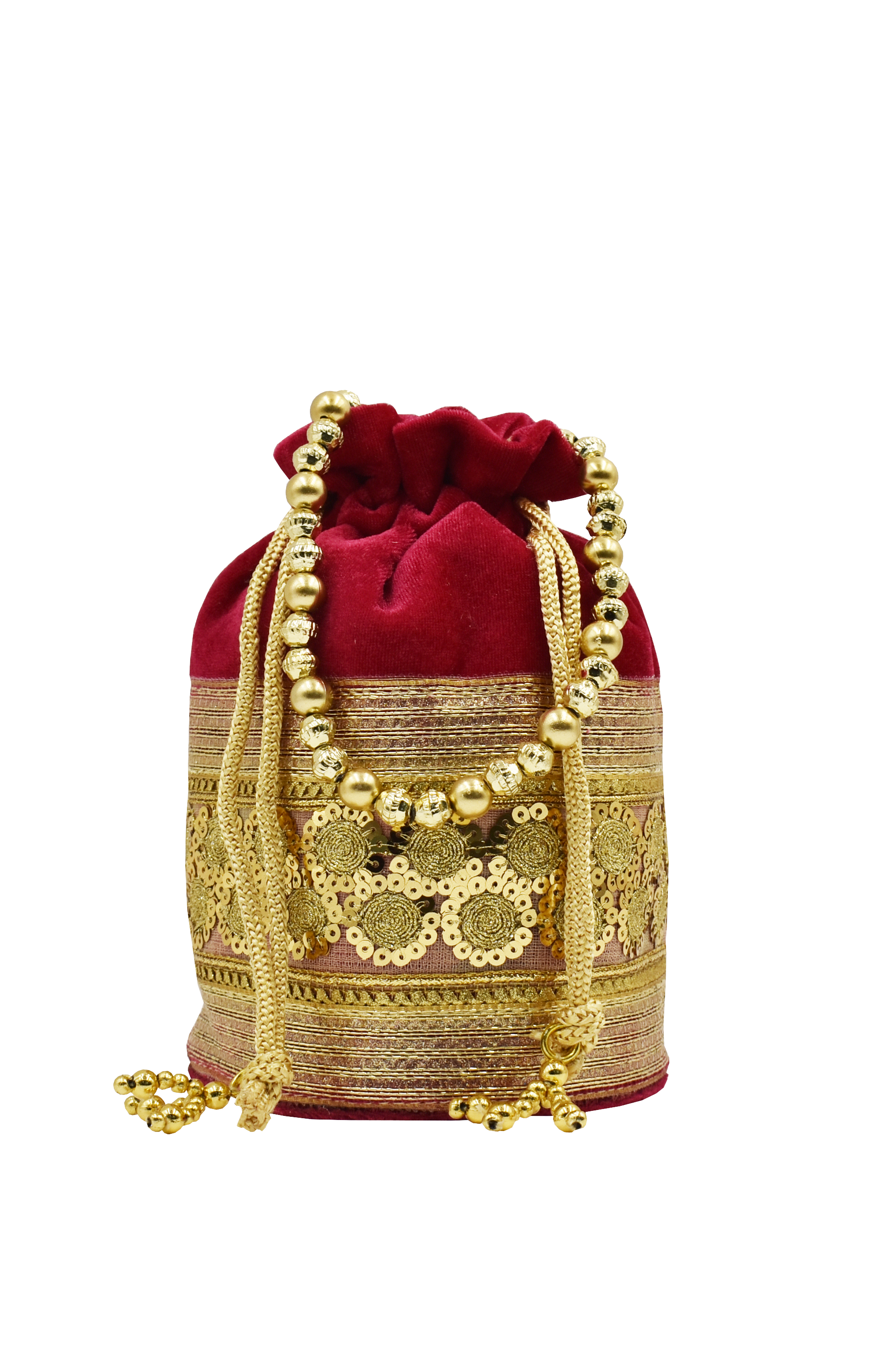 Malana Merino Potli Batwa Pouch Bag with Stone & Beads Work For Women's.