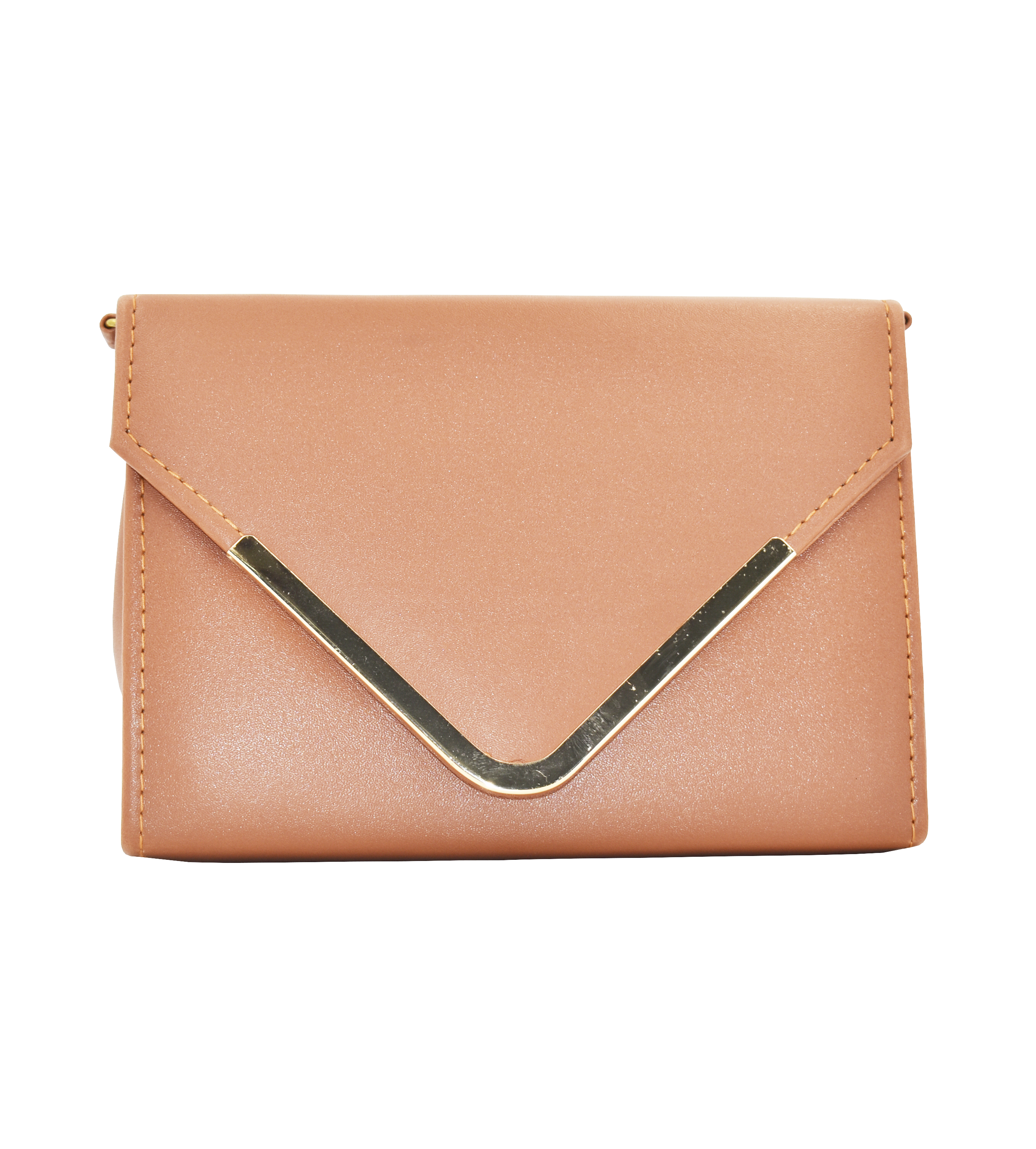 Malana Merino V-flap crossbody sling bag with gold chain for Girl's and Women.