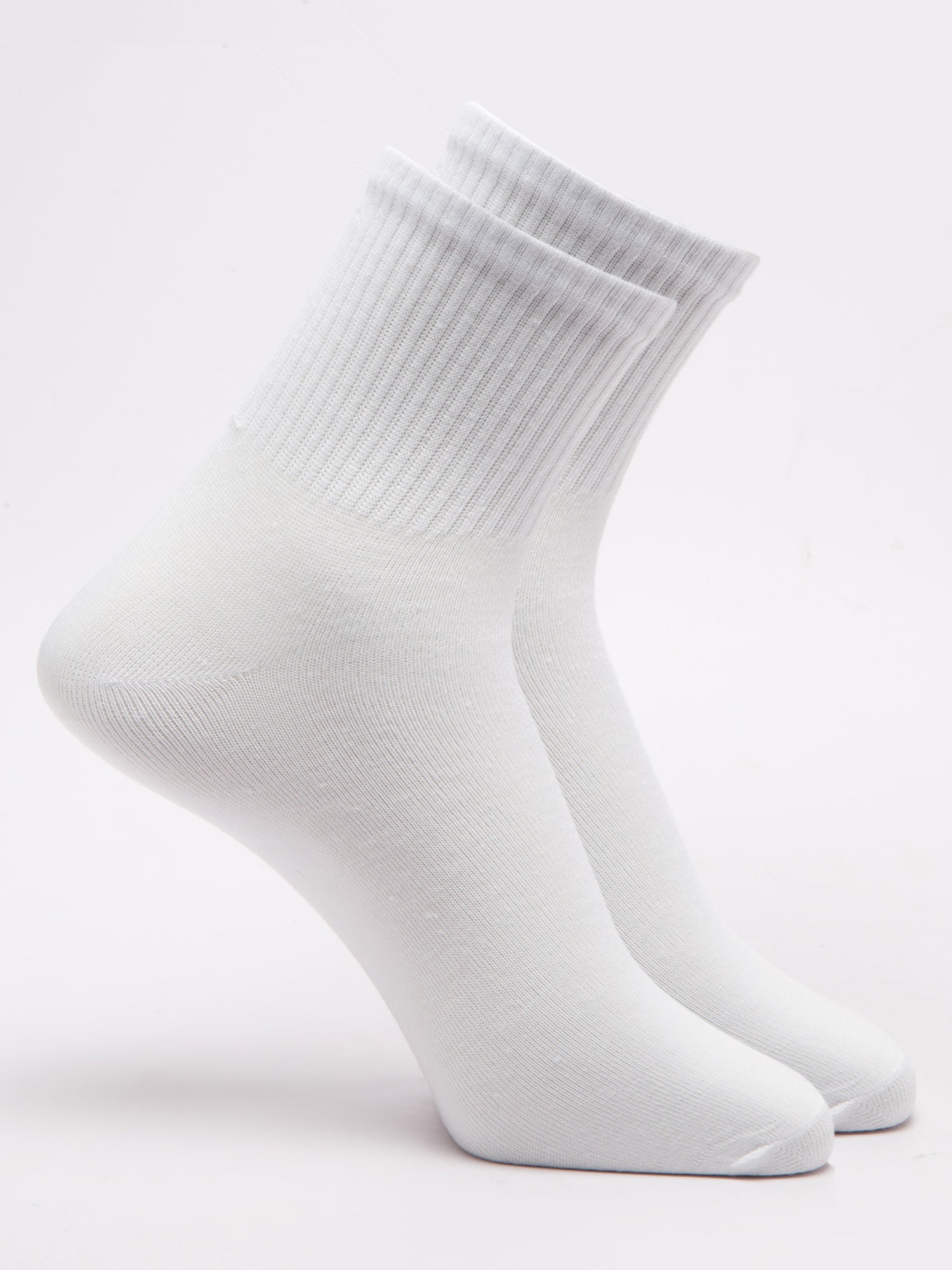 Malana Merino Diamond Men's Compact Cotton Terry Ankle Length Socks White (Pack of 2)