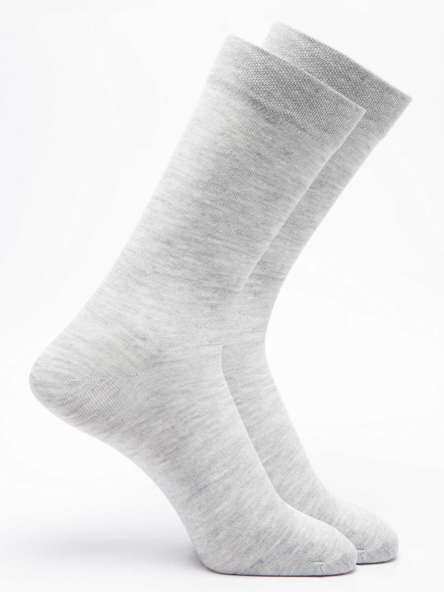 Malana Merino Men's Plane Calf-Lengh Cotton Socks (Pack of 2) Grey