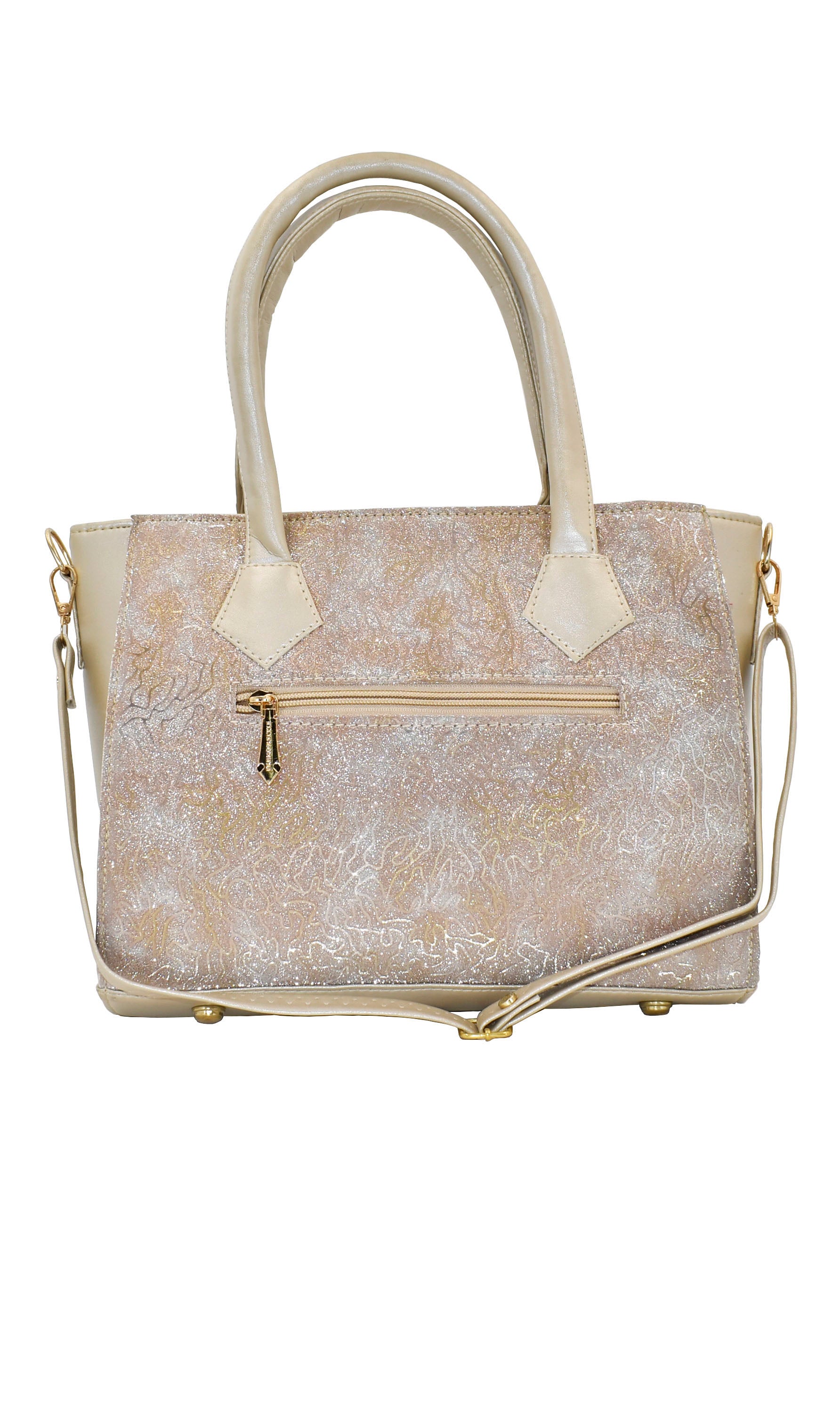 Malana Merino Women/Girl's Silver Colour Hand Bag with Detachable Adjustable Strap.