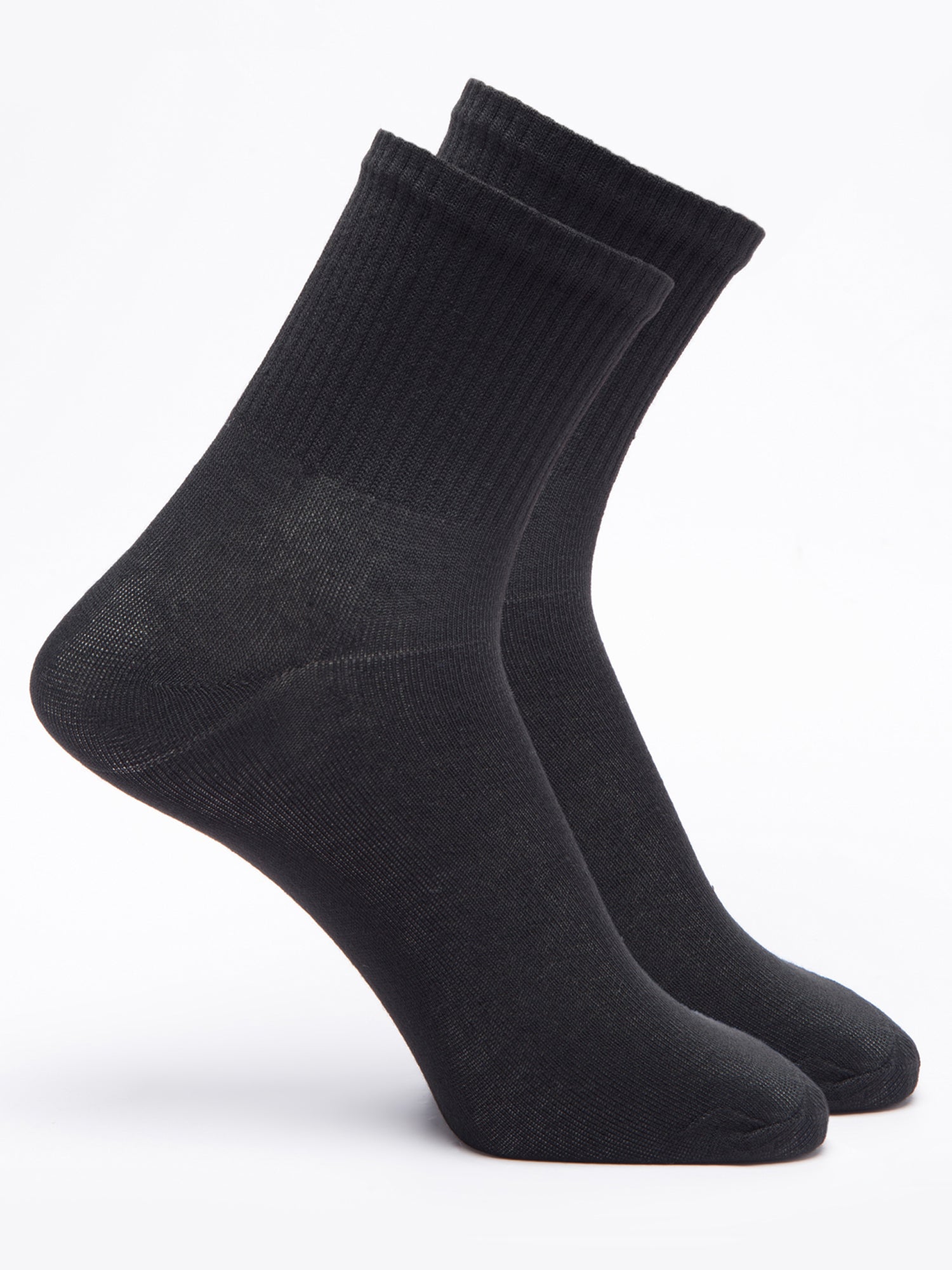 Malana Merino Diamond Men's Compact Cotton Terry Ankle Length Socks Black (Pack of 2)