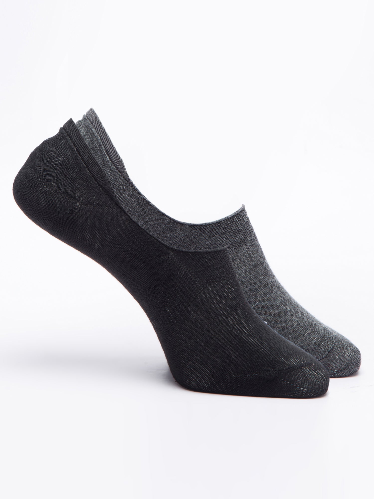 Malana Merino Men's Loafers Cotton Socks (Pack of 2) Black,Dark Grey