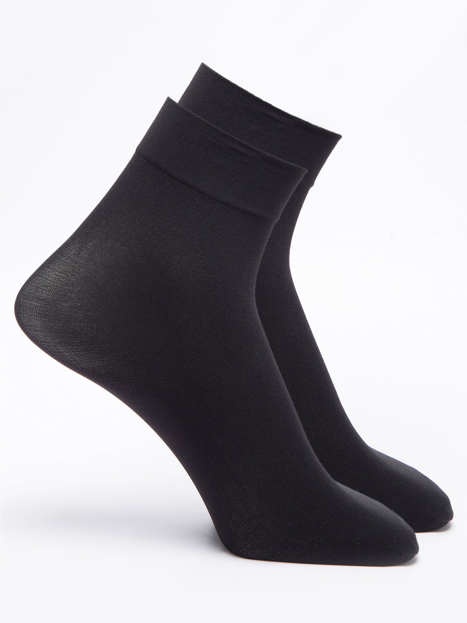 Malana Merino Black Colour Women/Girl's Nylon Without Toe Socks (Pack of 2)