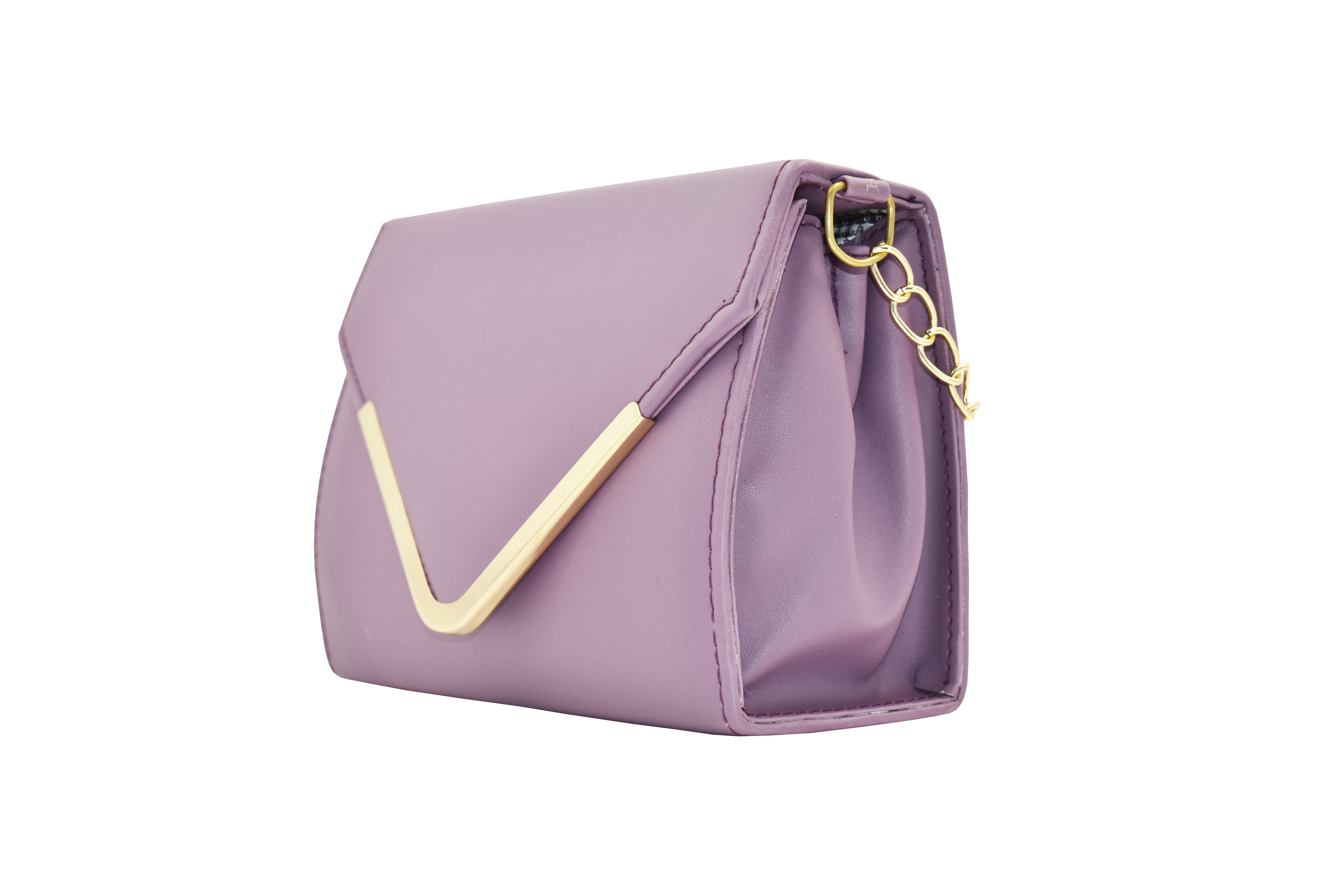 Malana Merino V-flap crossbody sling bag with gold chain for Girl's and Women.