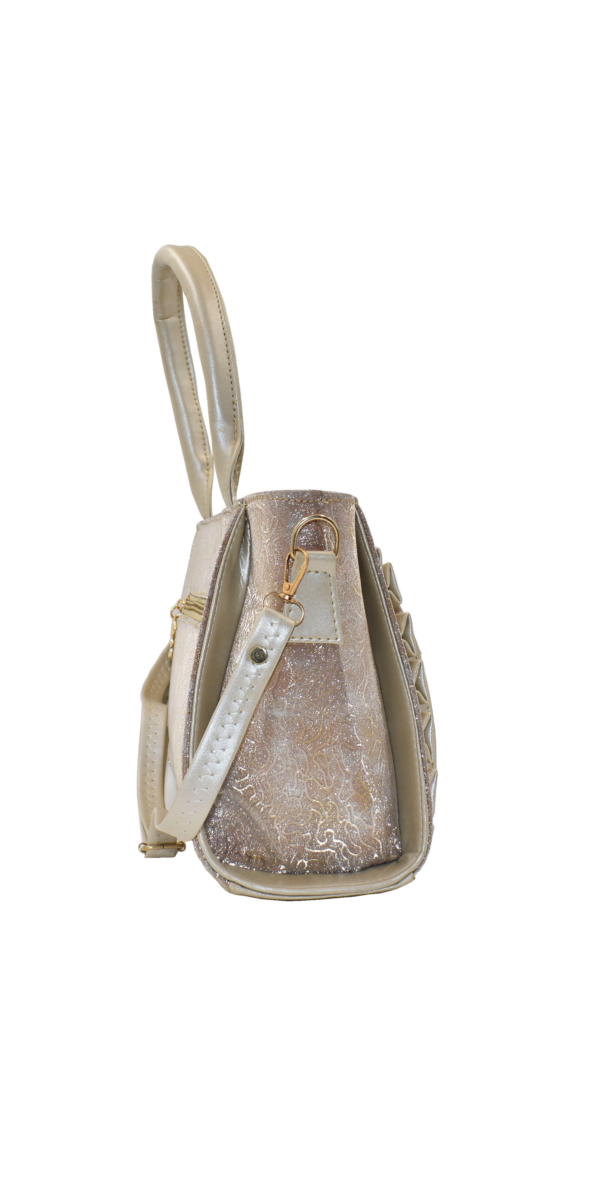 Malana Merino Women/Girl's Golden Colour Hand Bag with Detachable Adjustable Strap