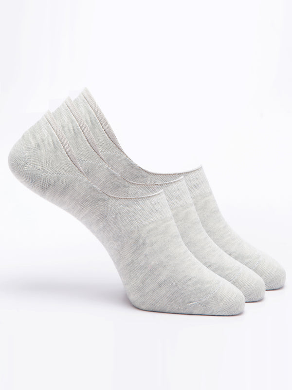 Malana Merino Men's Loafers Cotton Socks (Pack of 3) Grey