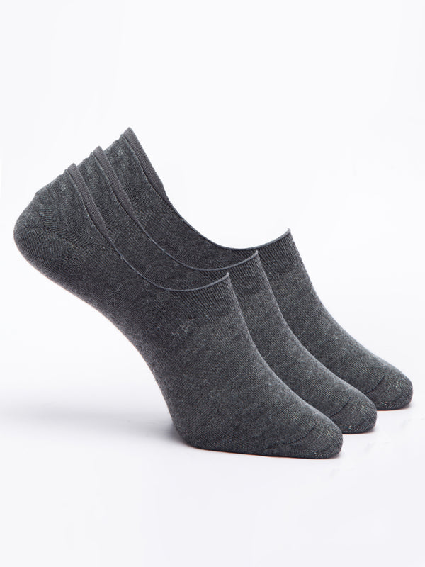 Malana Merino Men's Loafers Cotton Socks (Pack of 3) Dark Grey