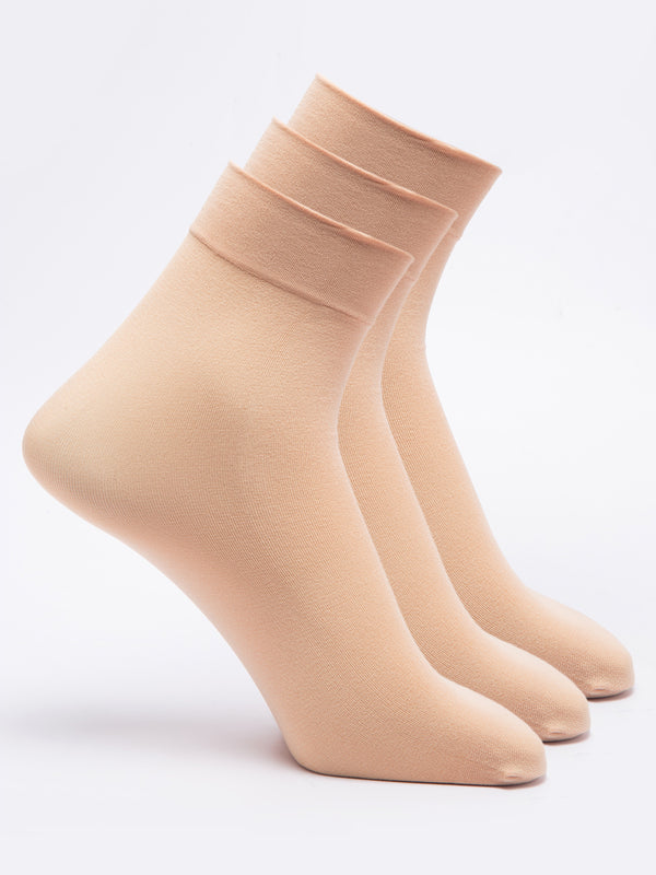 Malana Merino Skin Colour  Women/Girl's Nylon Without Toe Socks (Pack of 3)