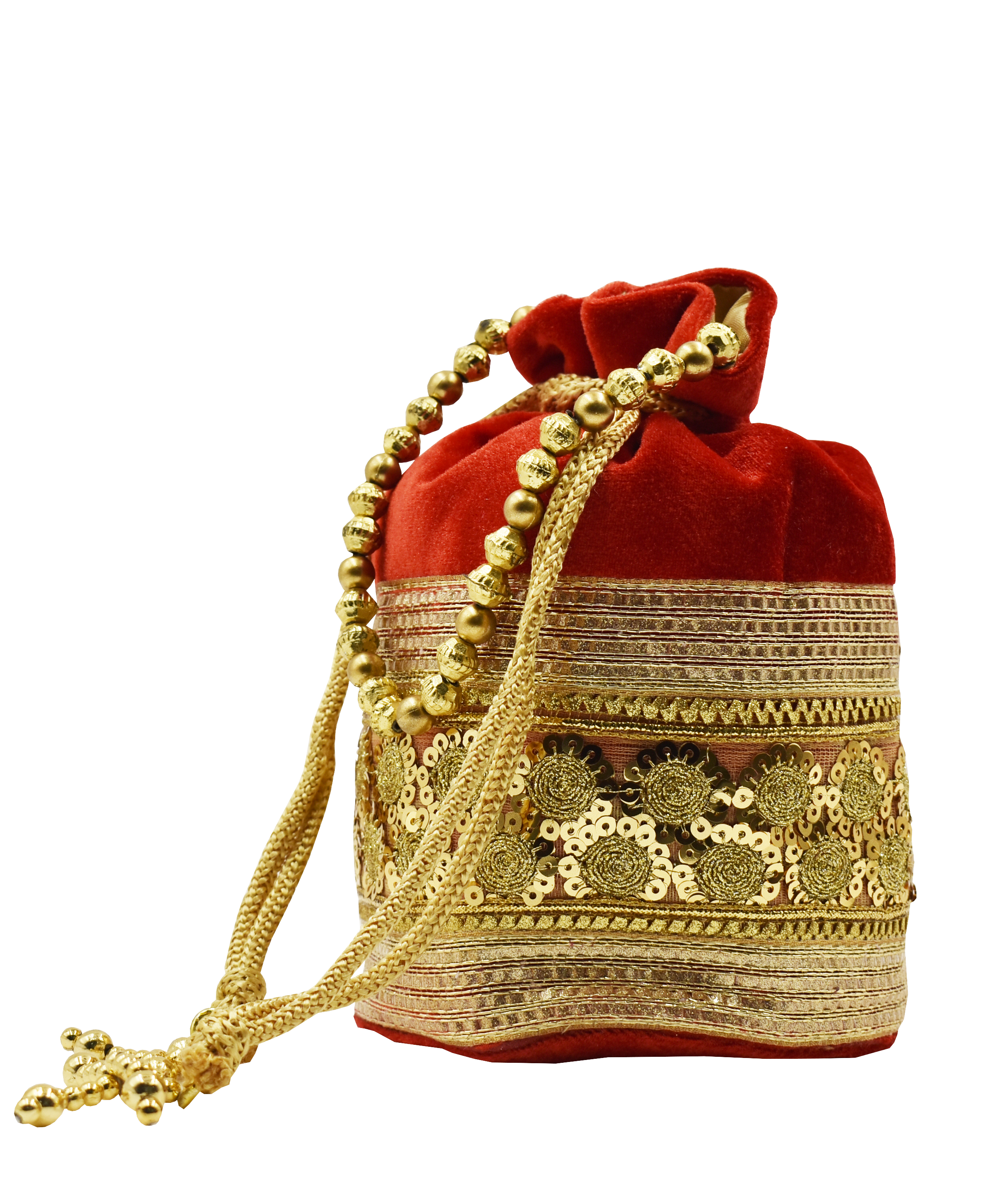 Malana Merino Potli Batwa Pouch Bag with Stone & Beads Work For Women's.