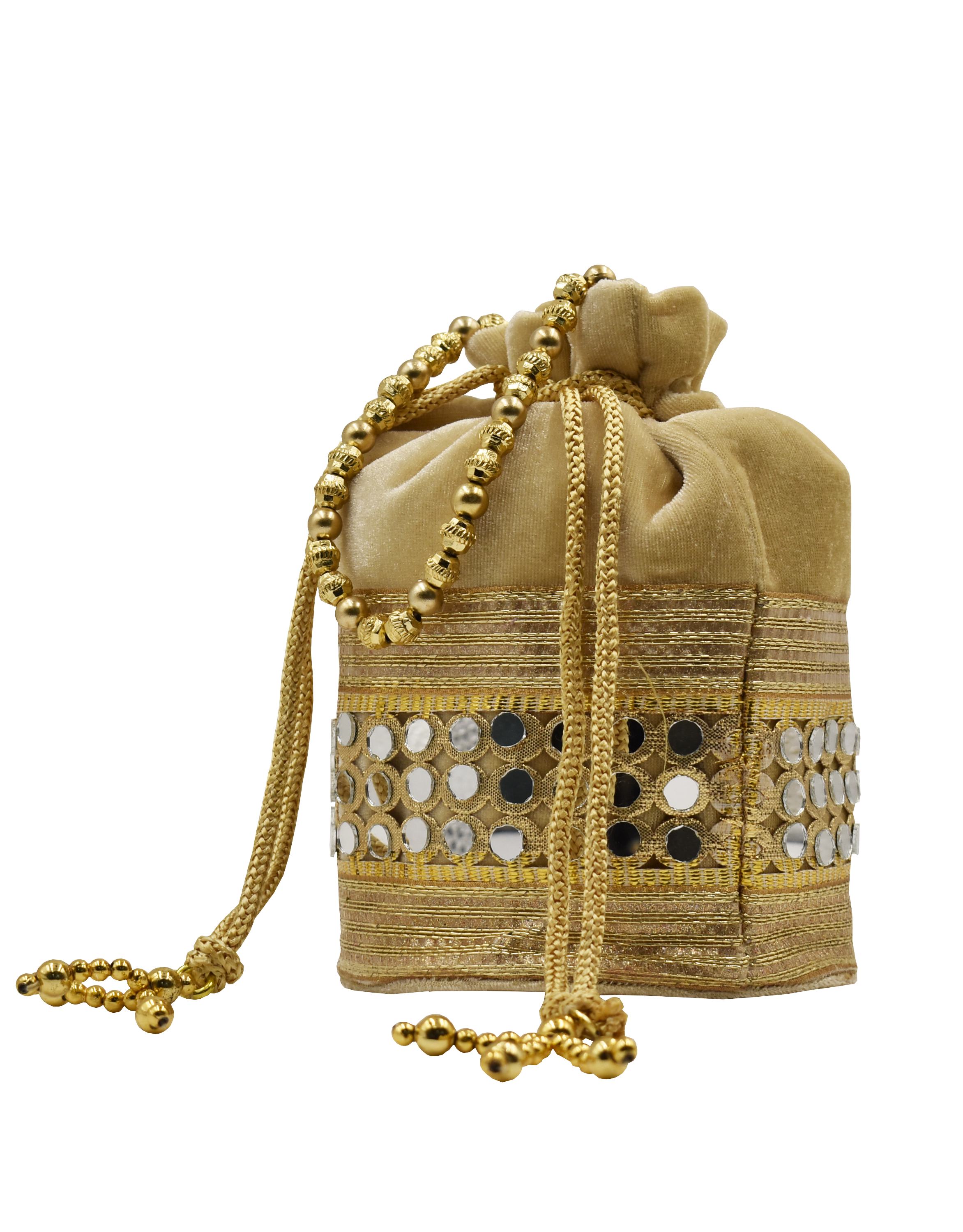 Malana Merino Potli Batwa Pouch Bag with Stone & Beads Work For Women's.