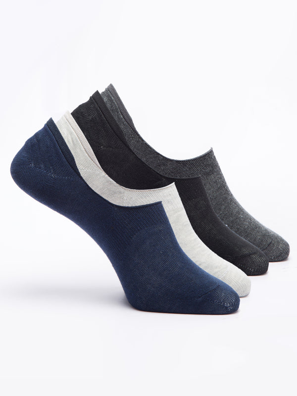 Malana Merino Men's Loafers Cotton Socks (Pack of 4) Black,Dark Grey,Grey,Blue