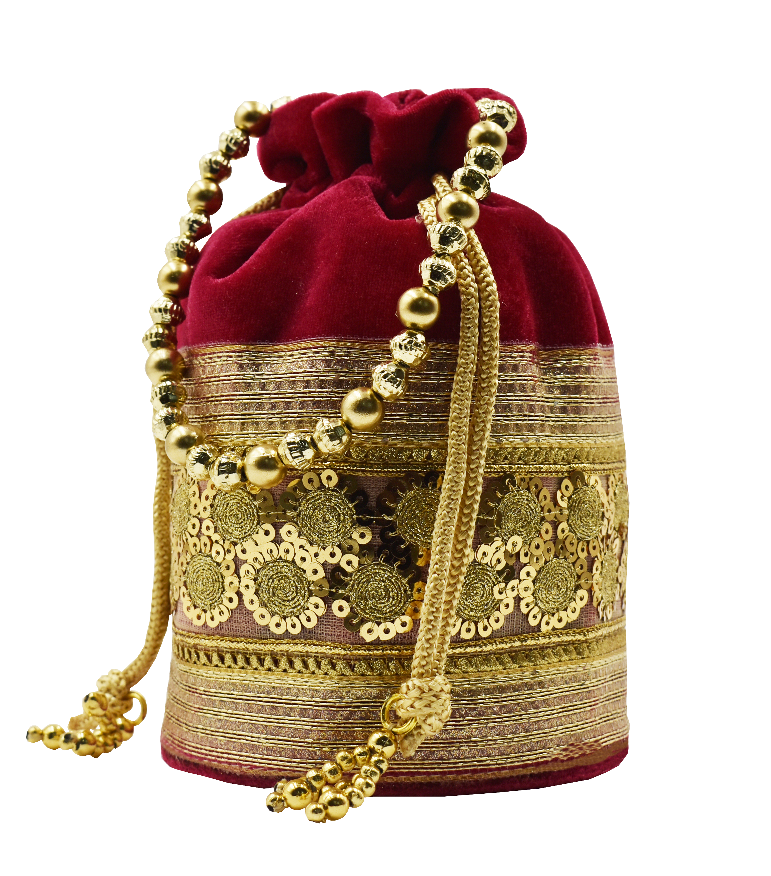 Malana Merino Potli Batwa Pouch Bag with Stone & Beads Work For Women's.