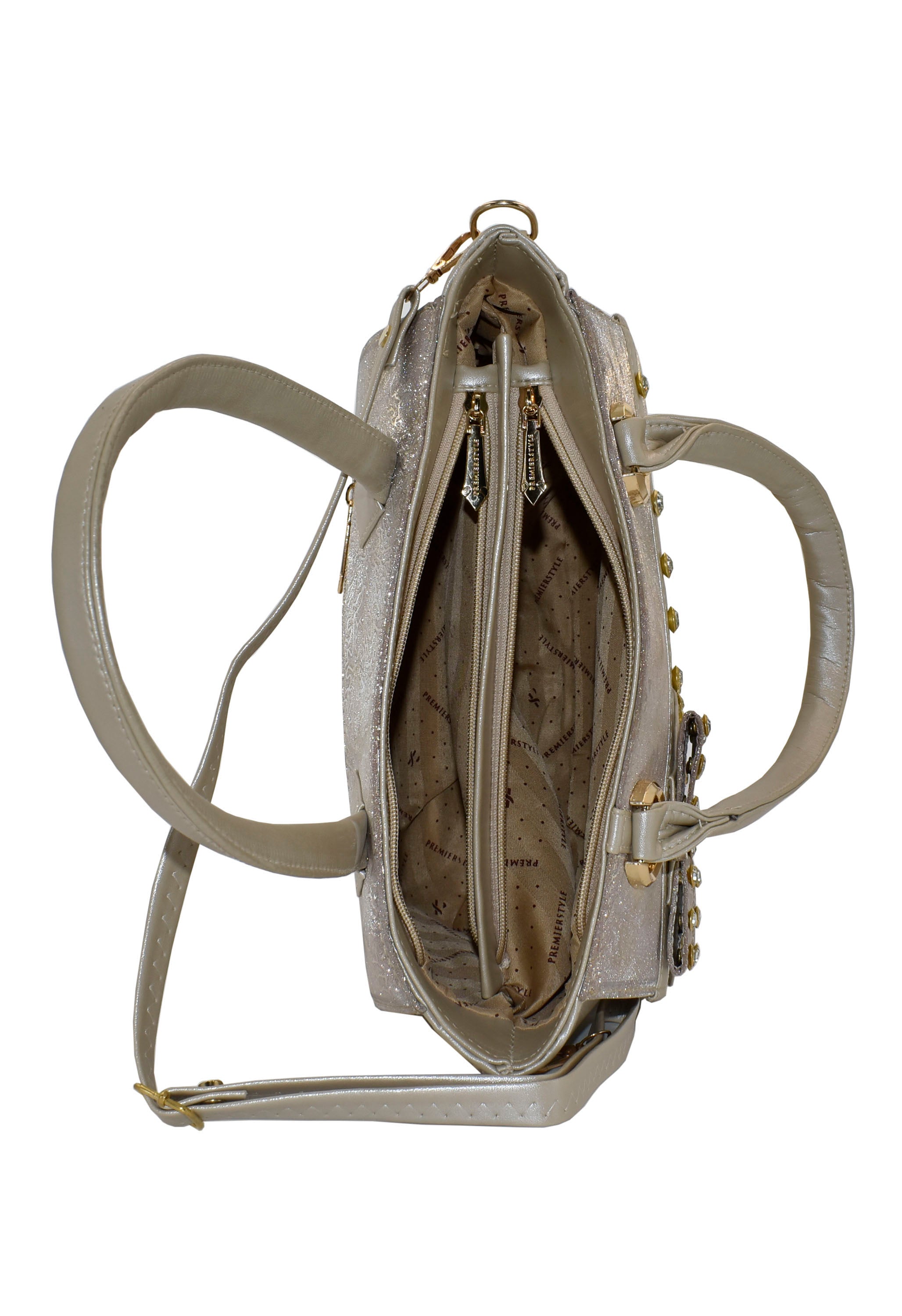 Malana Merino Women/Girl's Silver Colour Hand Bag with Detachable Adjustable Strap.