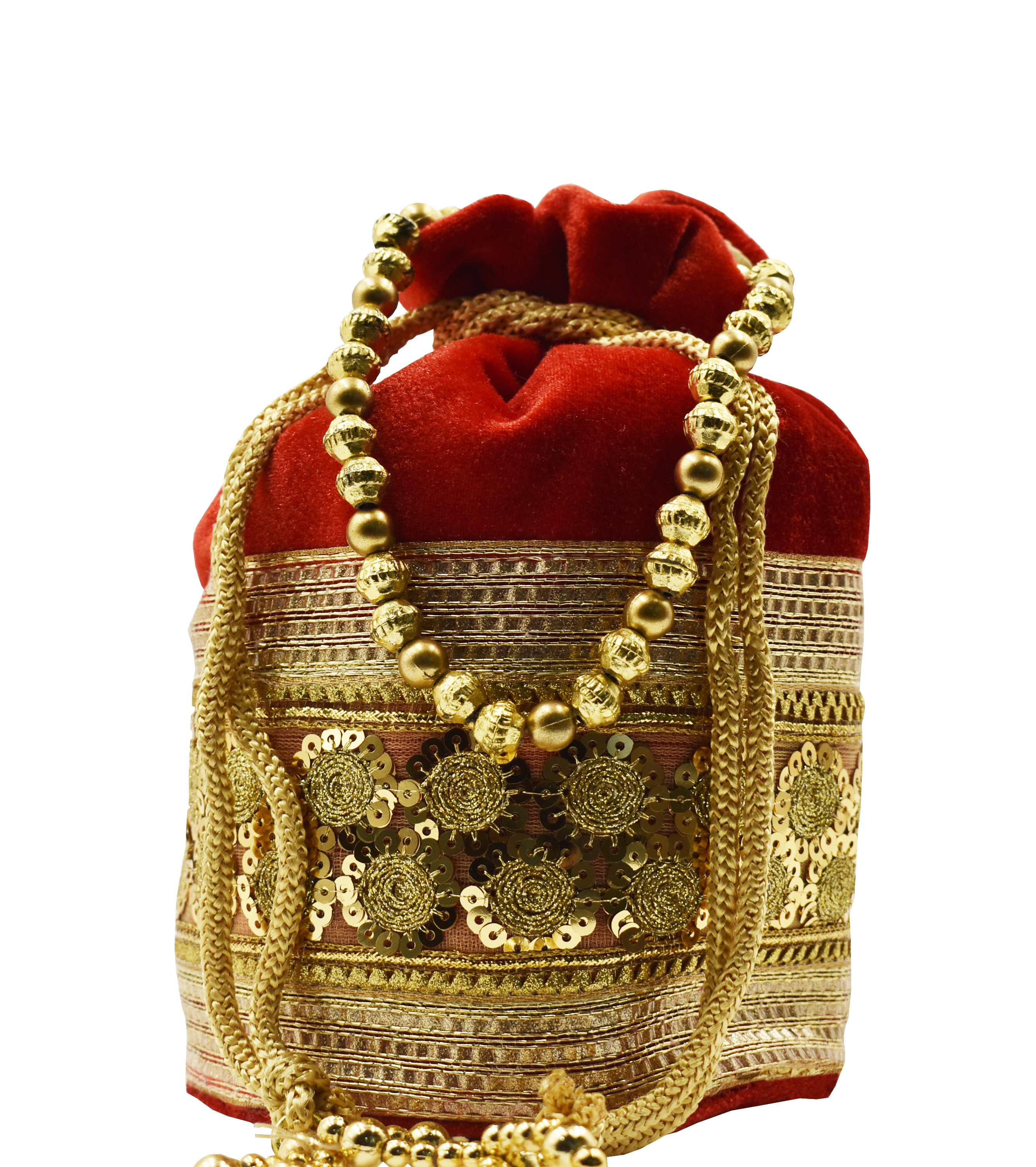 Malana Merino Potli Batwa Pouch Bag with Stone & Beads Work For Women's.