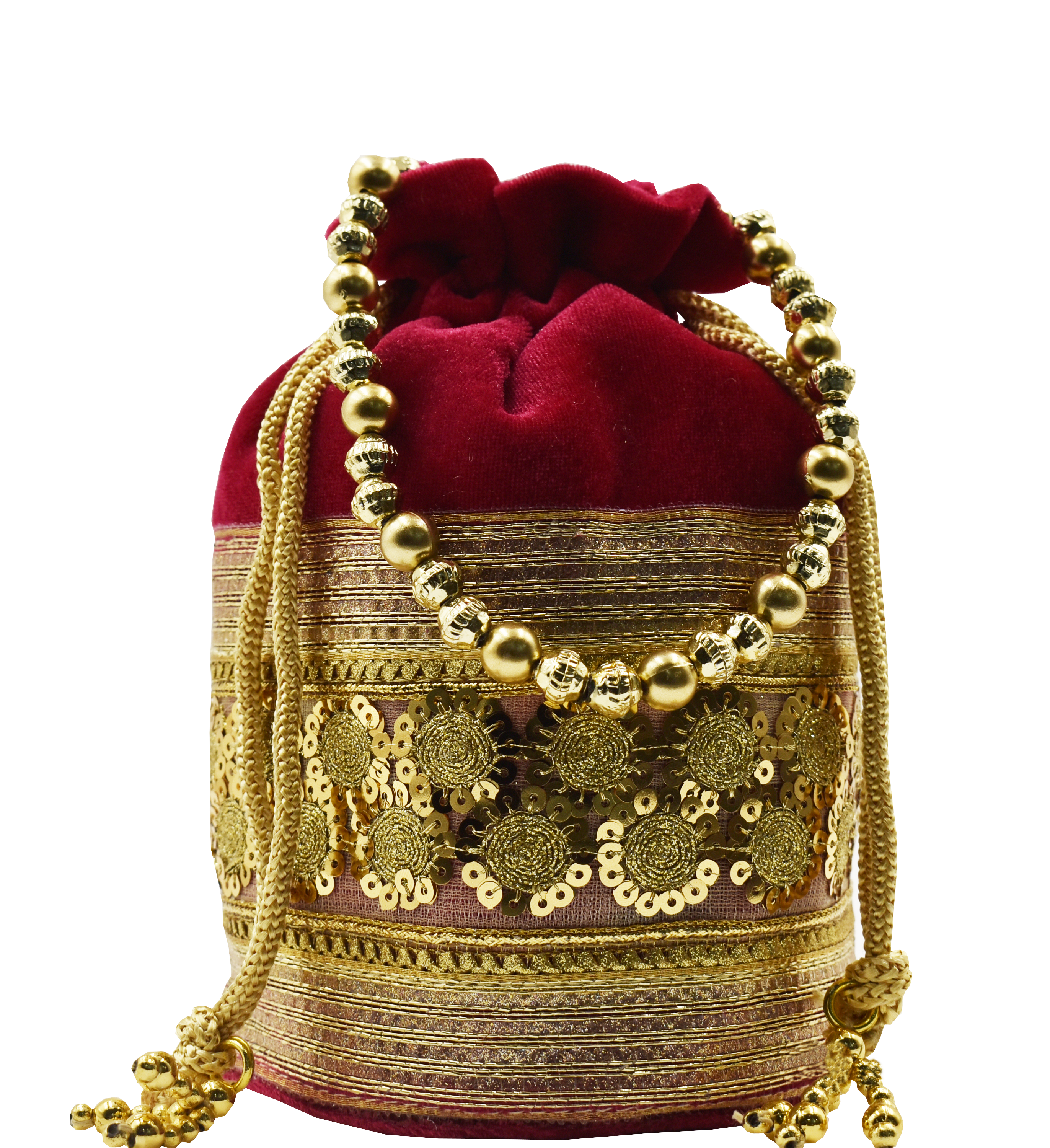 Malana Merino Potli Batwa Pouch Bag with Stone & Beads Work For Women's.
