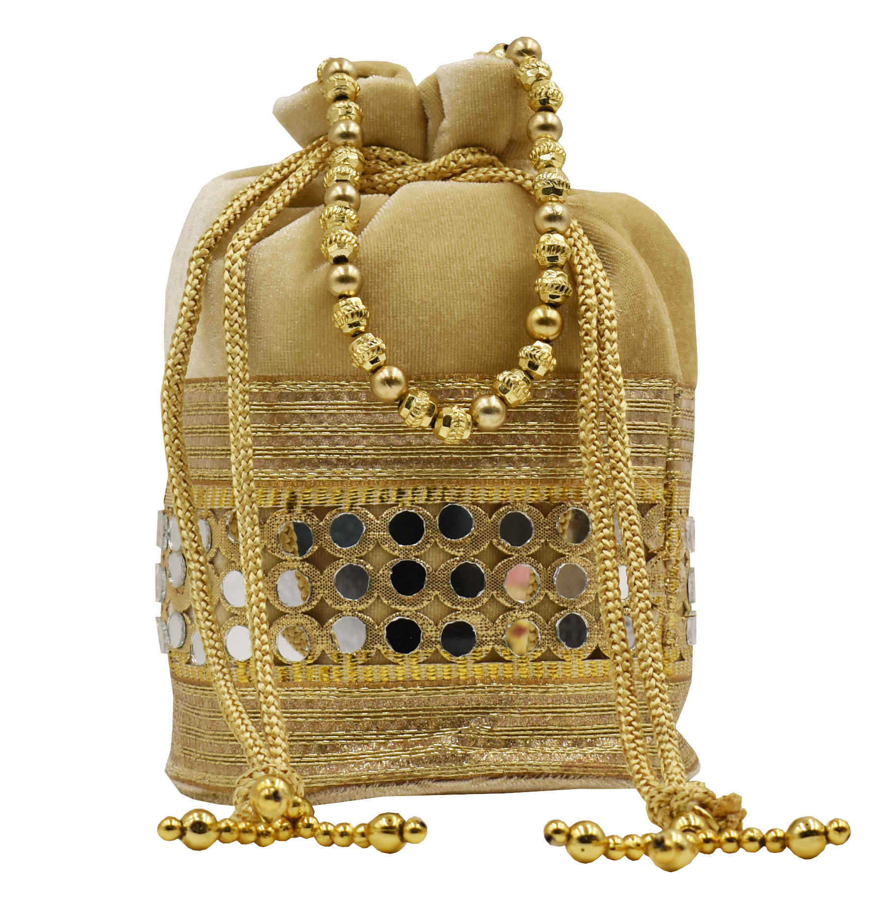 Malana Merino Potli Batwa Pouch Bag with Stone & Beads Work For Women's.