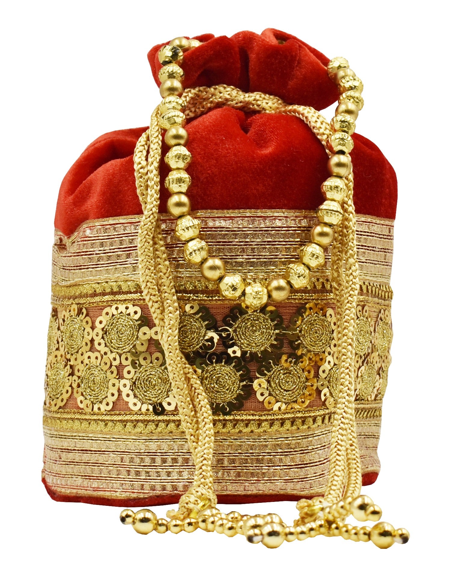 Malana Merino Potli Batwa Pouch Bag with Stone & Beads Work For Women's.