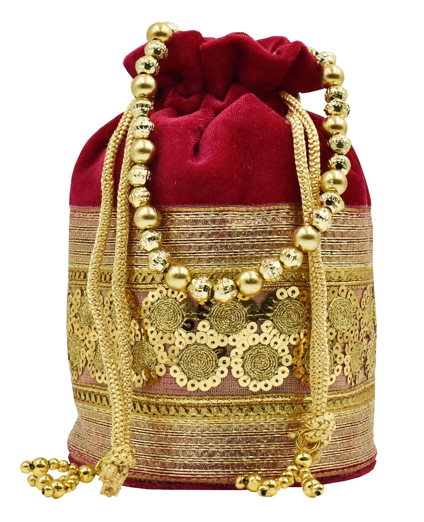 Malana Merino Potli Batwa Pouch Bag with Stone & Beads Work For Women's.