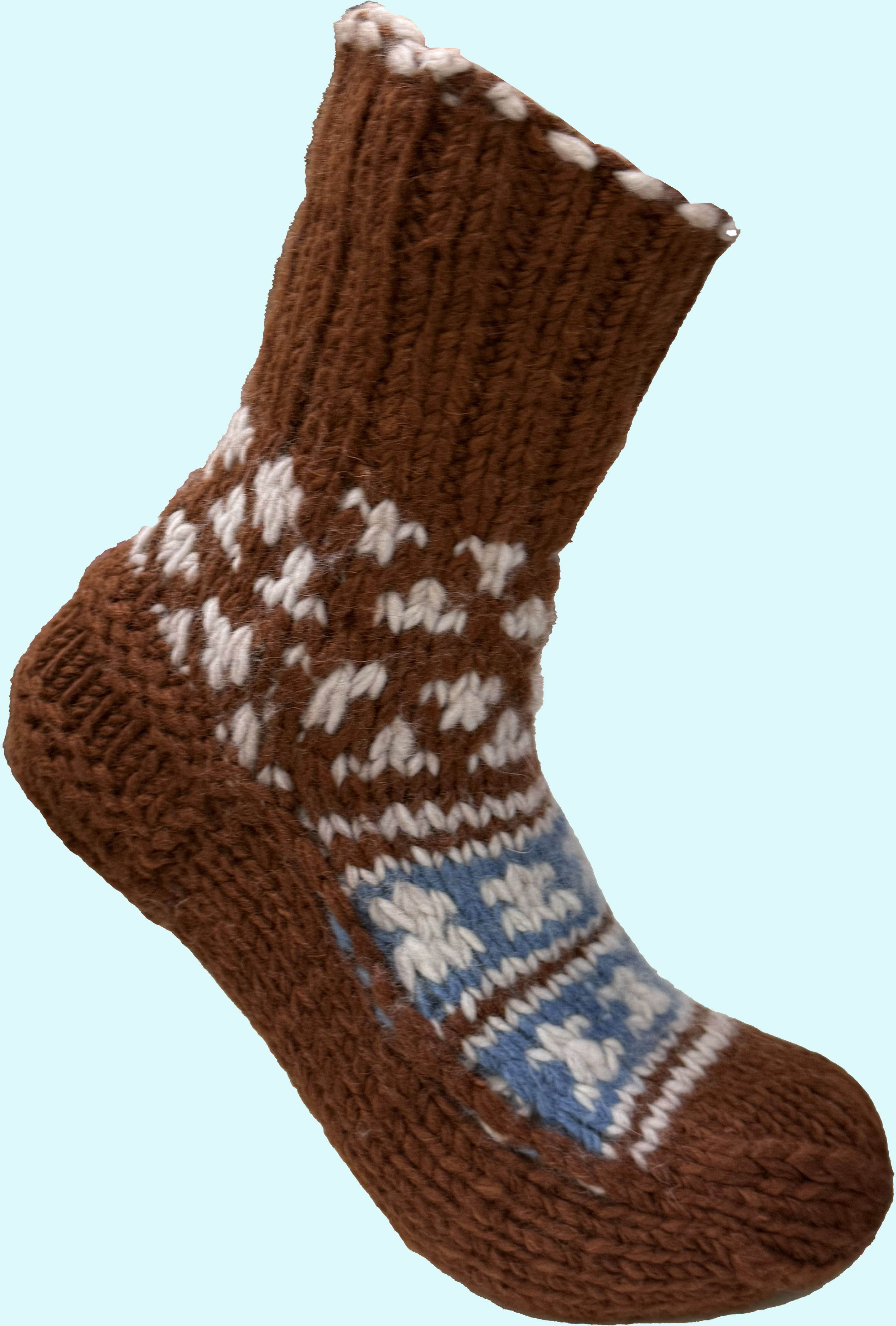 Malana Merino Brown Colour Hand Made Solid Soft & Woolen Cozy Knitted Winter Thick Warm Socks (Without Thumb) for Women Girls