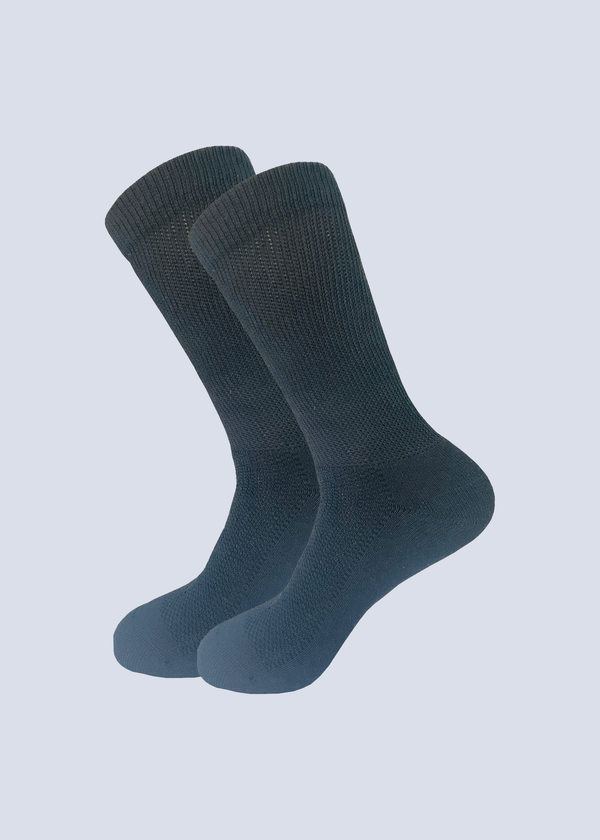 Malana Merino Men's Cushioned Crew Length Sports/Gym Socks|Made With Cotton & Spandex - High Ankel Black Socks For Men (Pack Of 2)