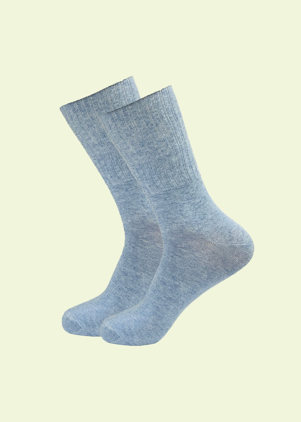 Malana Merino Men's Solid Colored Formal Mid Calf Length Socks Made with Soft & Smooth Cotton & Spandex (Pack of 2) - Blue