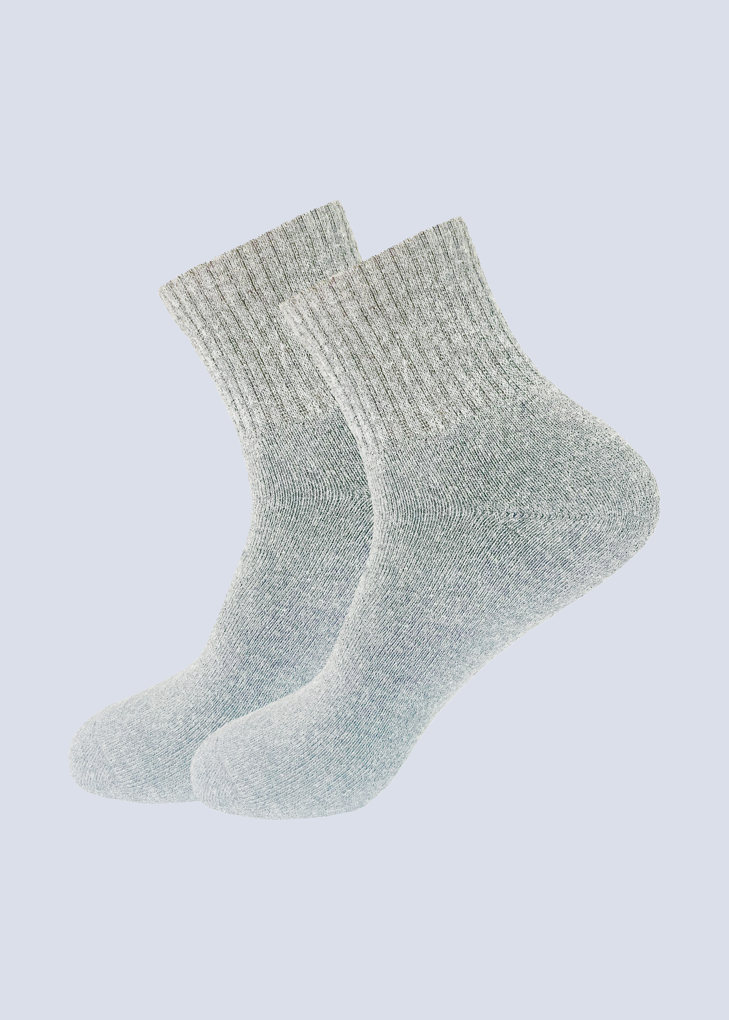 Malana Merino Men's Compact Cotton Ankle Length Socks - Moisture Wicking Breathable & Streachable (Pack of 2) - Grey