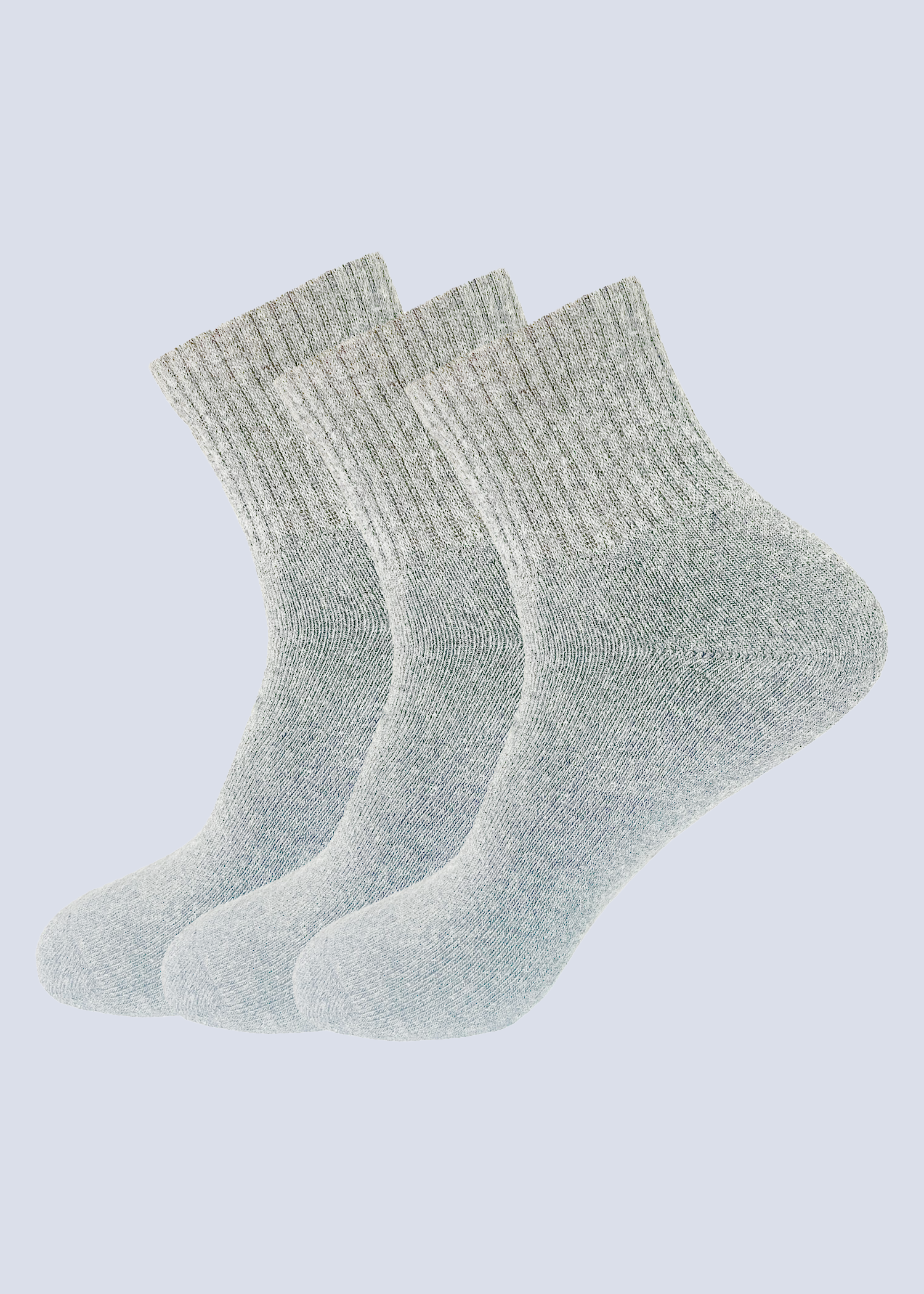 Malana Merino Men's Compact Cotton Ankle Length Socks - Moisture Wicking Breathable & Streachable (Pack of 3) - Grey