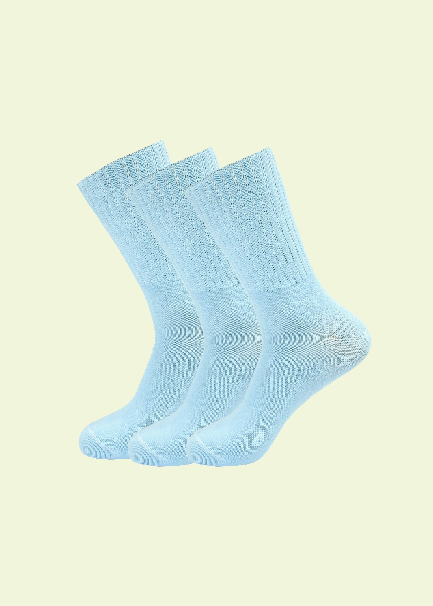 Malana Merino Men's Solid Colored Formal Mid Calf Length Socks Made with Soft & Smooth Cotton & Spandex (Pack of 3)  - Sky Blue