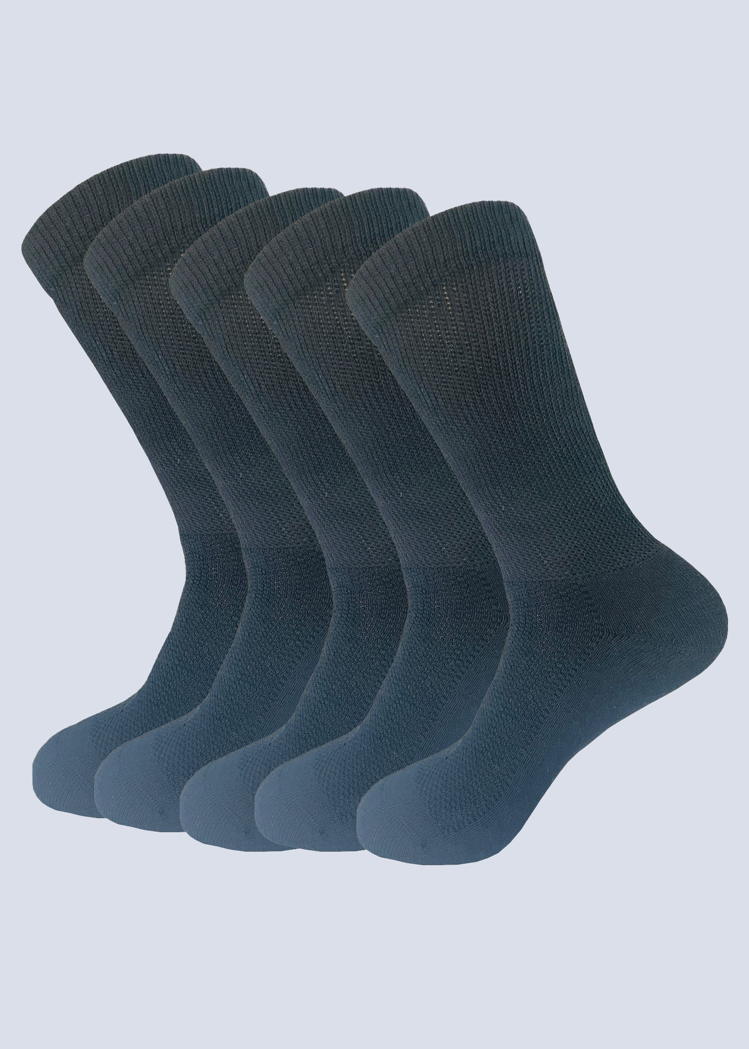 Malana Merino Men's Cushioned Crew Length Sports/Gym Socks|Made With Cotton & Spandex - High Ankel Black Socks For Men (Pack Of 5)