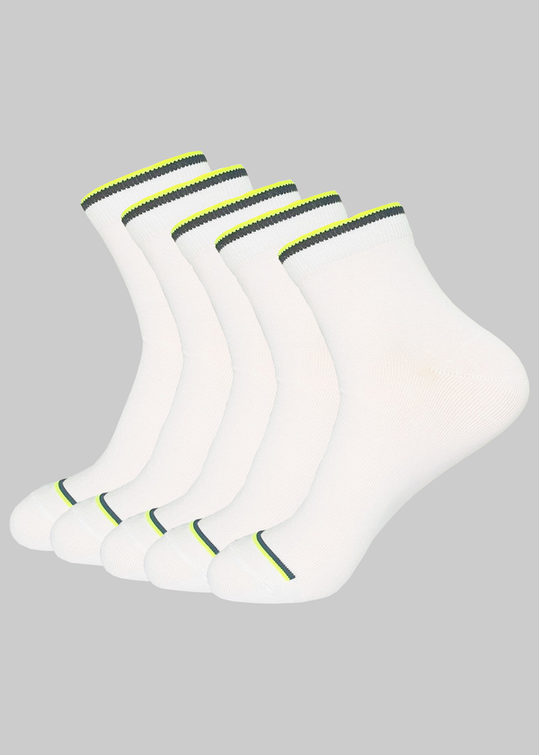 Malana Merino Men Solid Ankle Length Cotton Socks - Moisture Wicking, Breathable, Streachable & Arc Support. (Pack of 5)