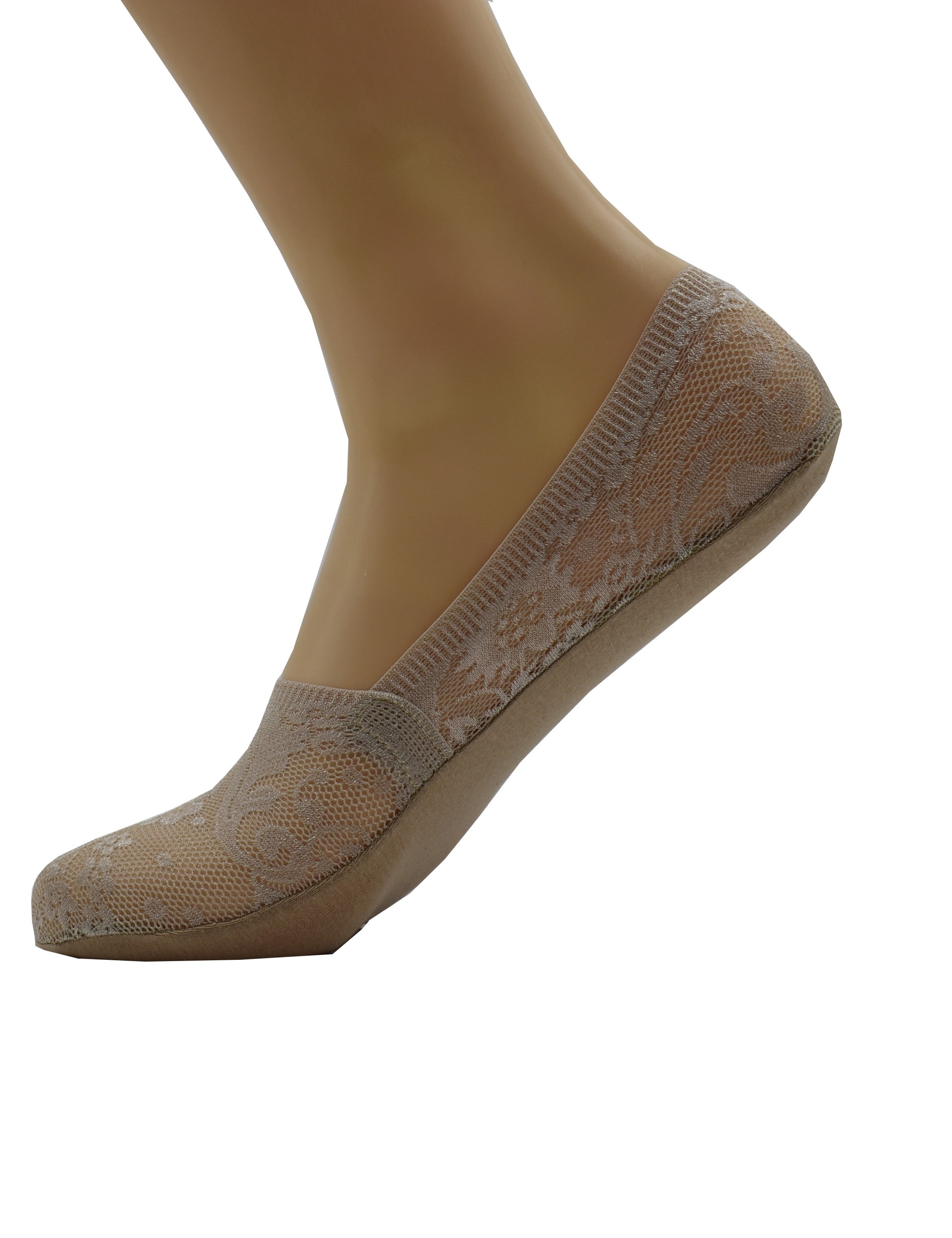 Malana Merino Light Grey Colour Women's & Girl's Anti-Skid Lace Socks Foot Cover/Footies Socks (Pack of 5)