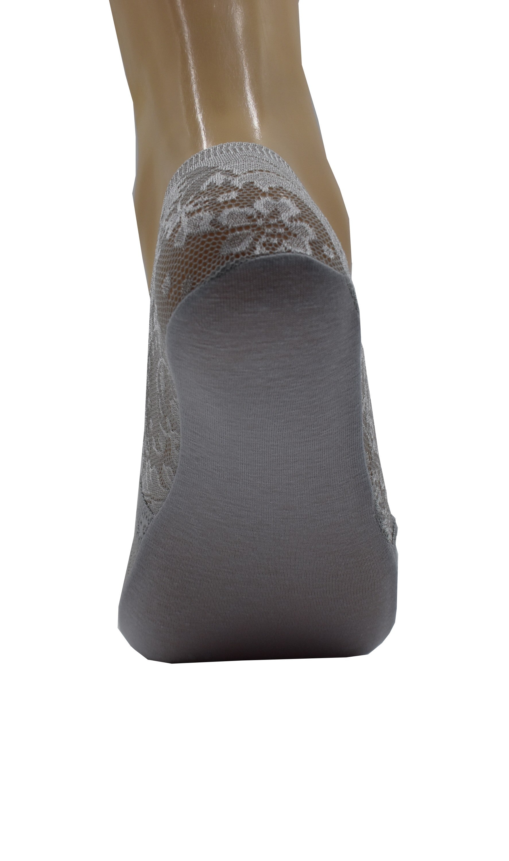 Malana Merino Grey Colour Women's & Girl's Anti-Skid Lace Socks Foot Cover/Footies Socks (Pack of 3)