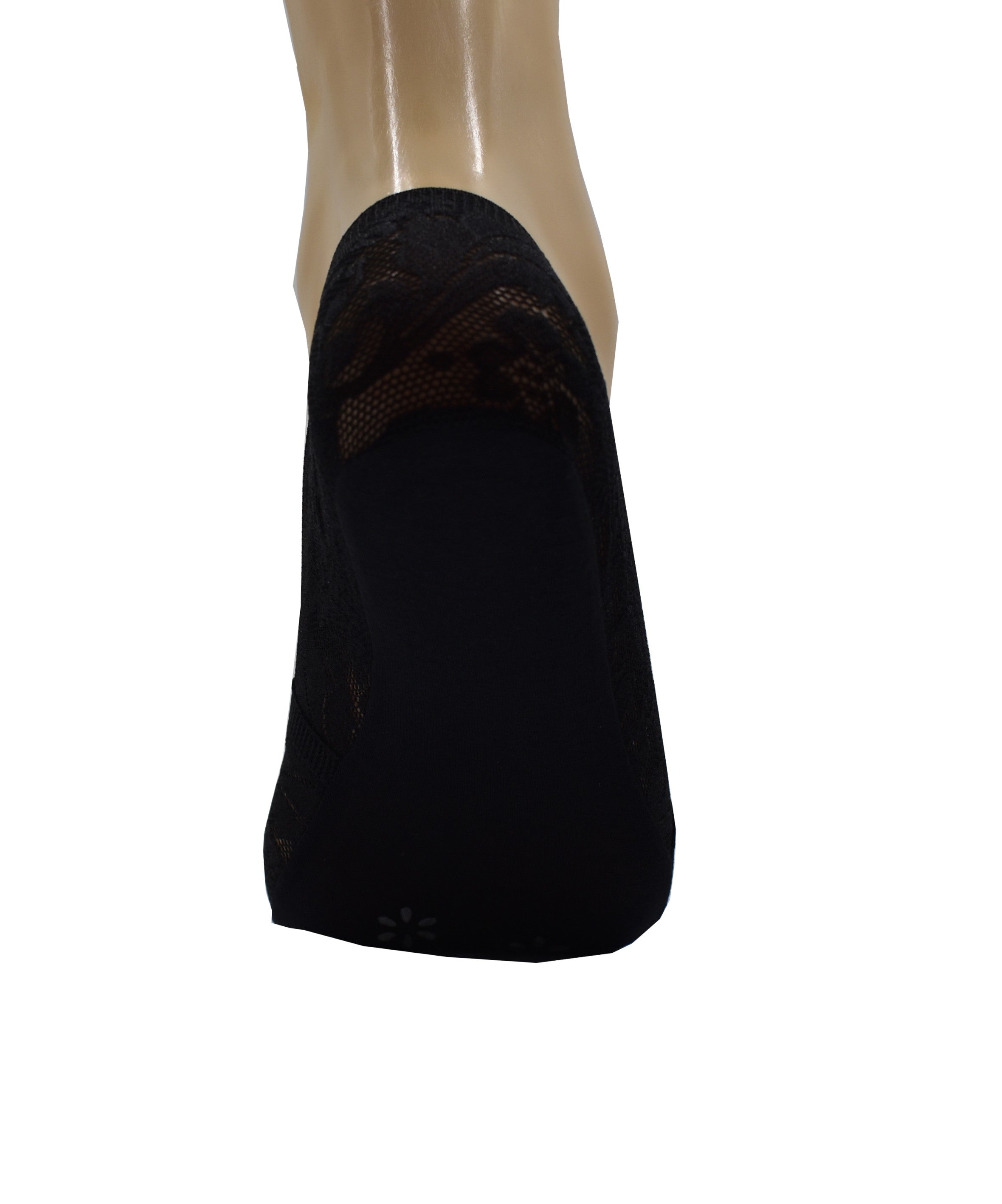 Malana Merino Black Colour Women's & Girl's Anti-Skid Lace Socks Foot Cover/Footies Socks (Pack of 5)