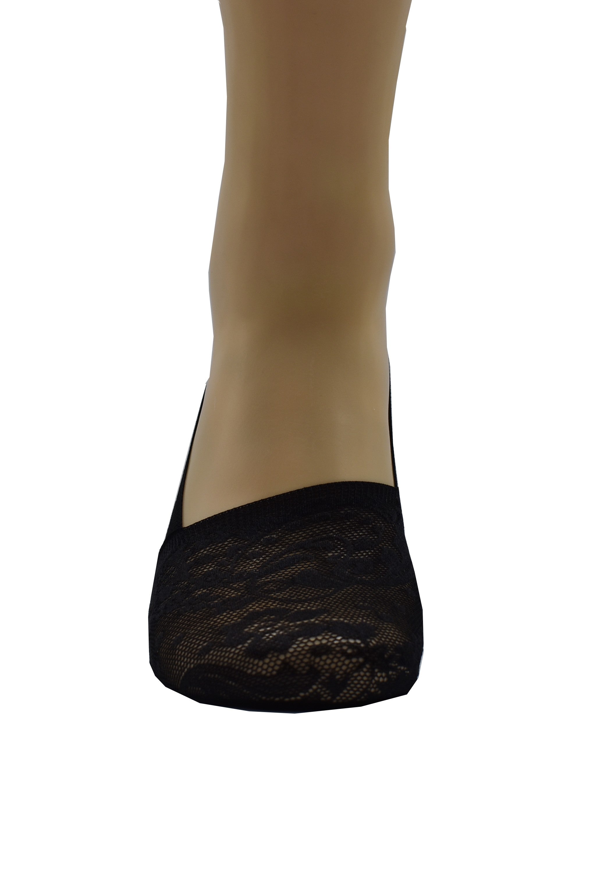 Malana Merino Black Colour Women's & Girl's Anti-Skid Lace Socks Foot Cover/Footies Socks (Pack of 5)