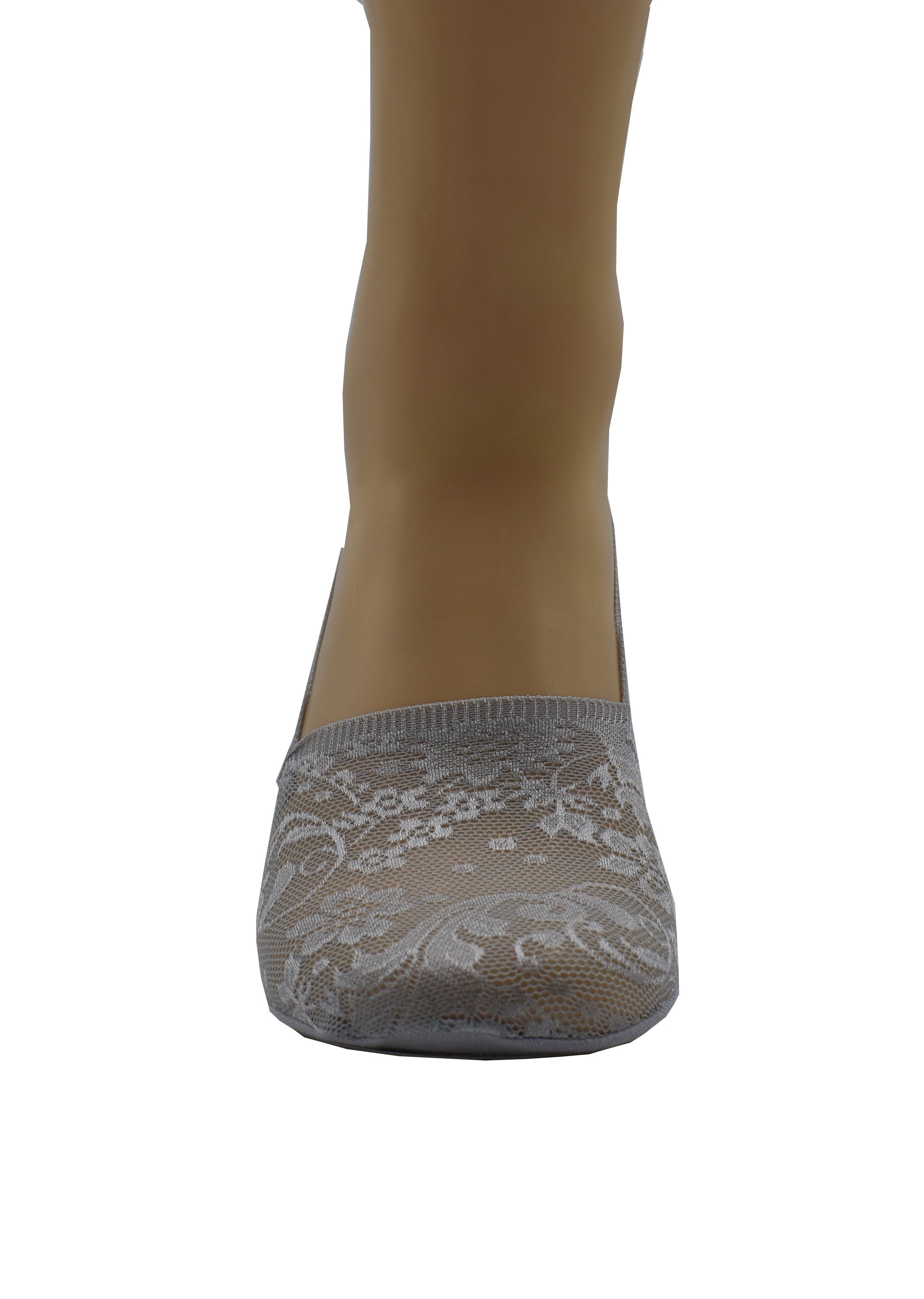 Malana Merino Grey Colour Women's & Girl's Anti-Skid Lace Socks Foot Cover/Footies Socks (Pack of 3)