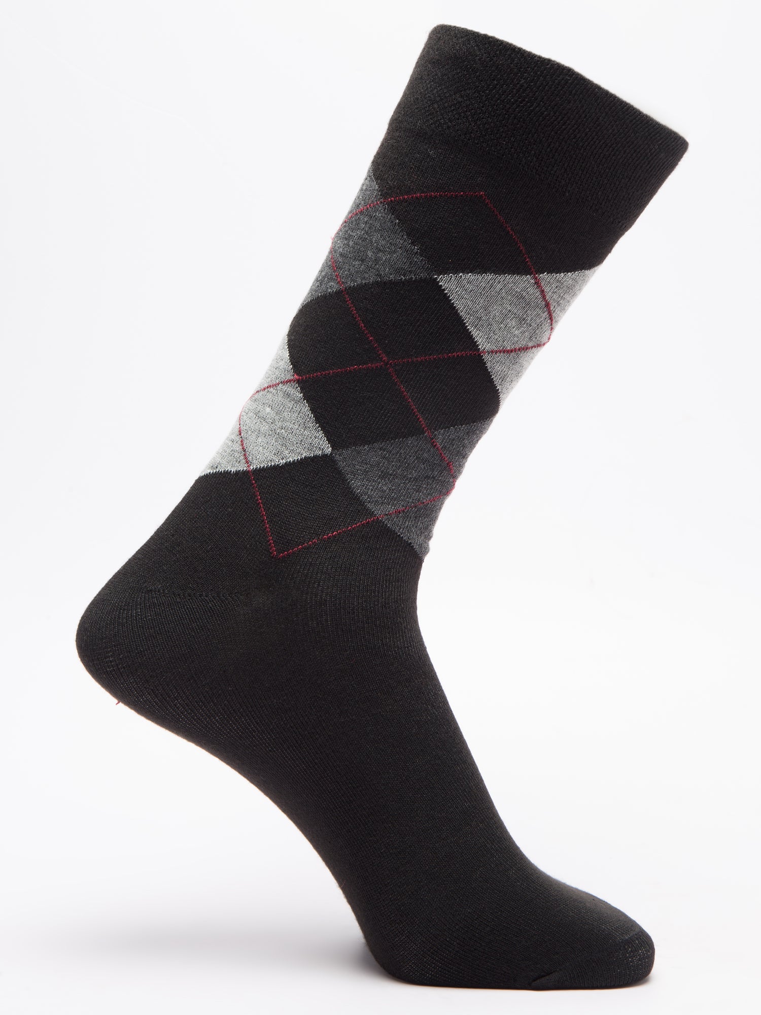 Malana Merino Men's Grey Patterned Calf-Lengh Cotton Socks (Pack of 4) Black,Dark Grey,Grey,Blue