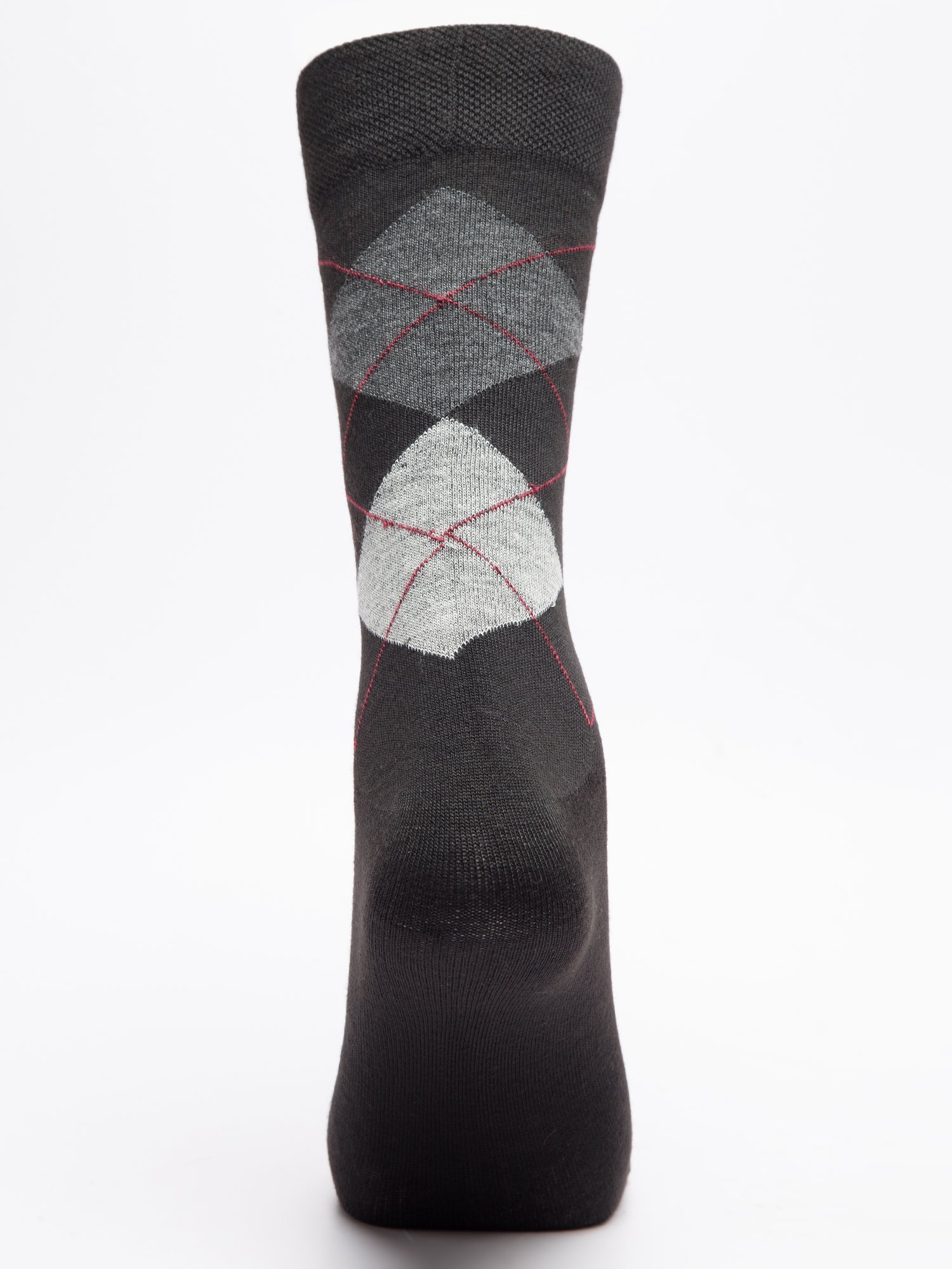 Malana Merino Men's Grey Patterned Calf-Lengh Cotton Socks (Pack of 1) Black