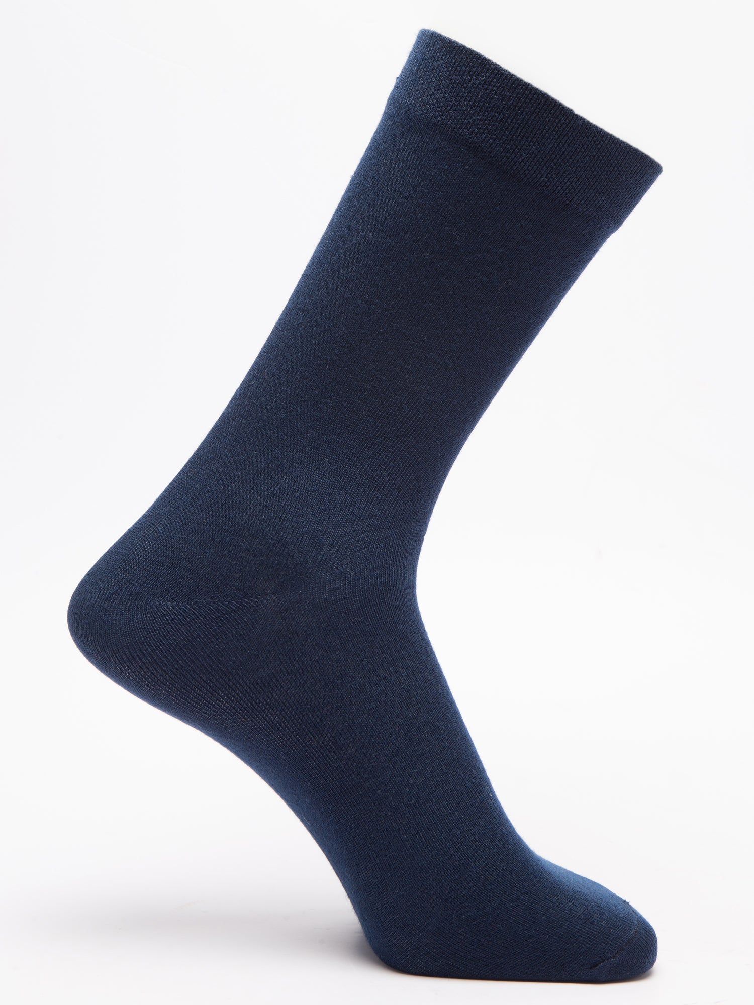 Malana Merino Men's Plane Calf-Lengh Cotton Socks (Pack of 3) Blue