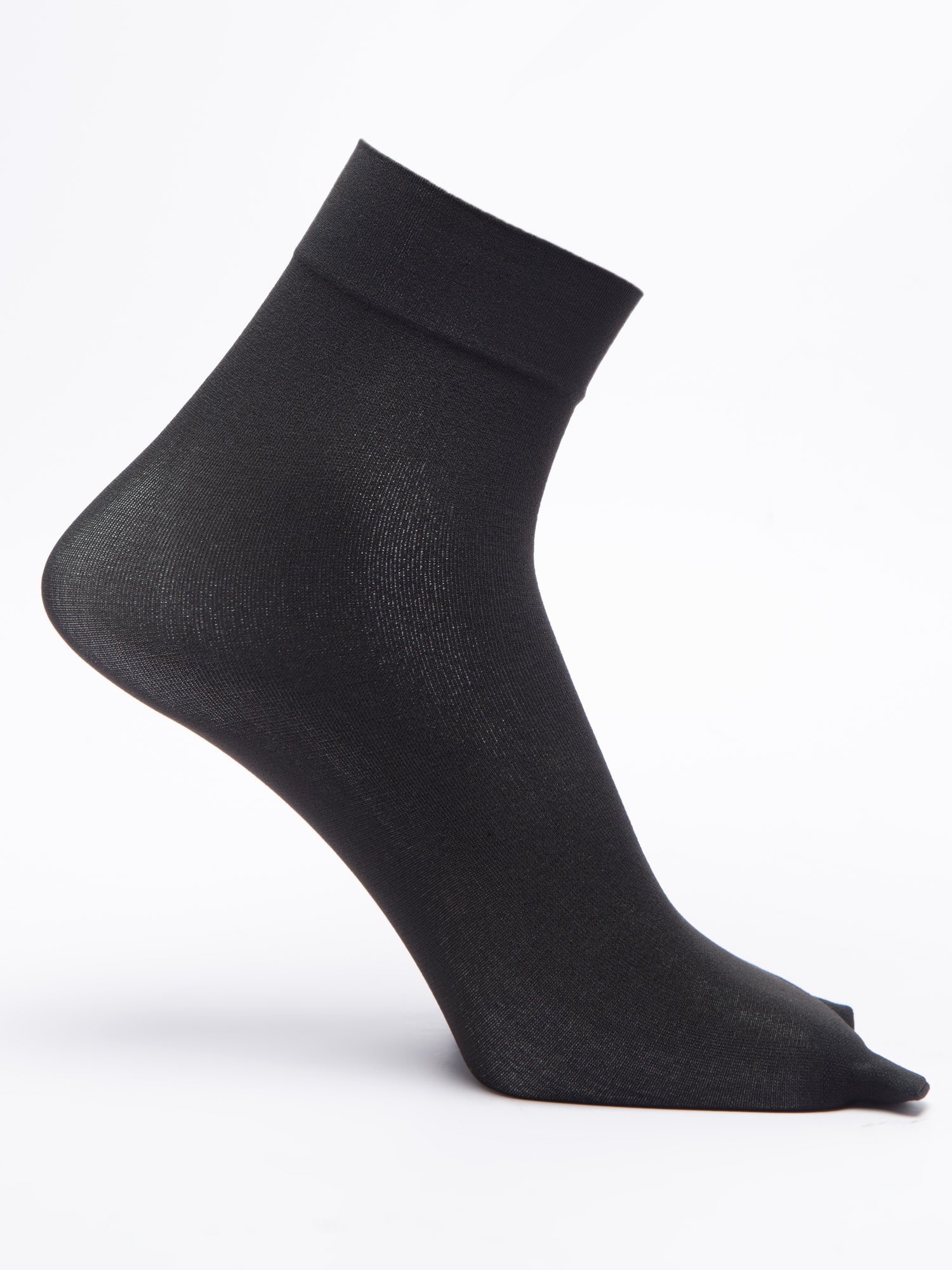 Malana Merino Black Colour Women/Girl's Nylon With Toe Socks (Pack of 4)