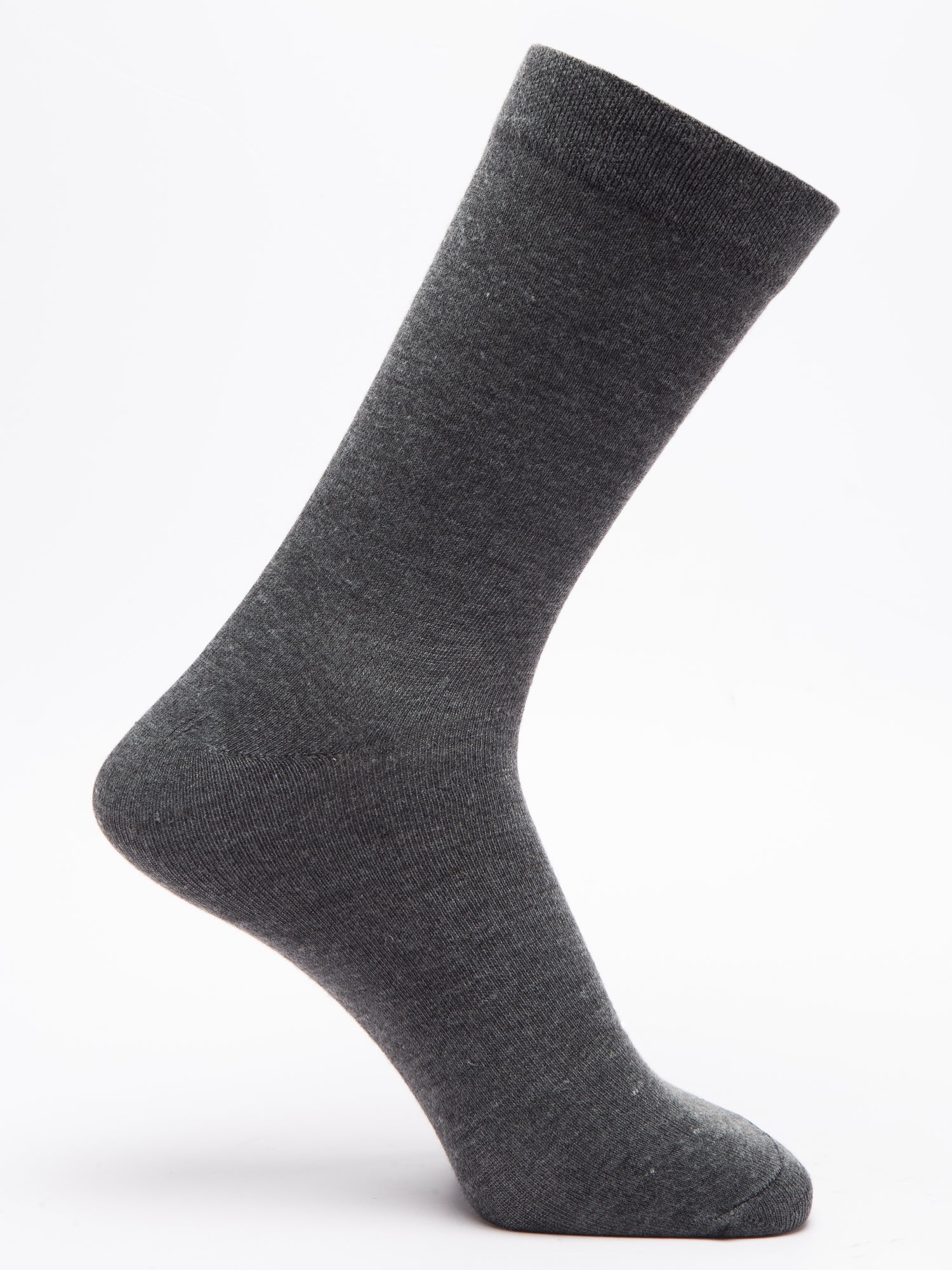 Malana Merino Men's Plane Calf-Lengh Cotton Socks (Pack of 3) Dark Grey