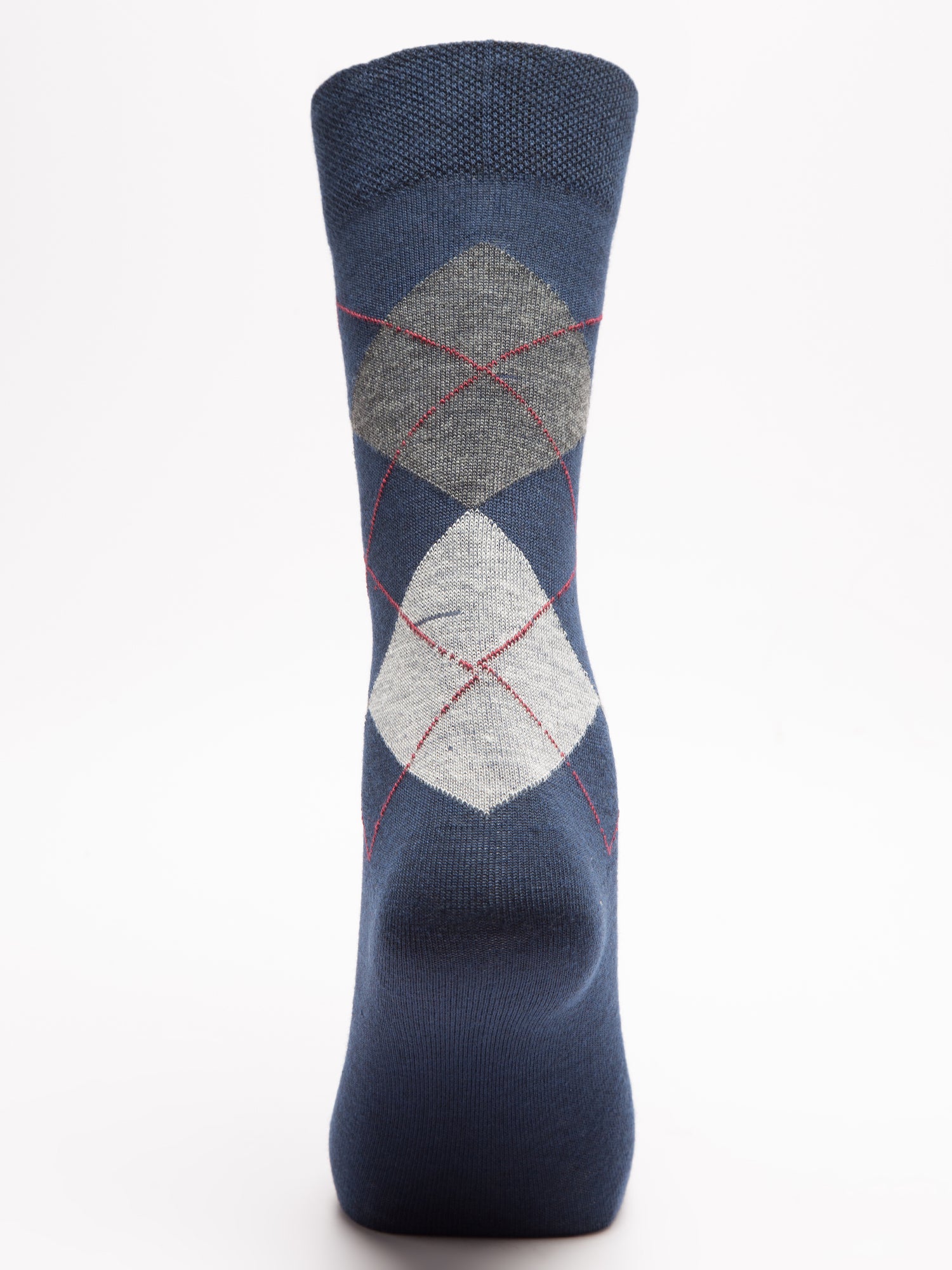 Malana Merino Men's Grey Patterned Calf-Lengh Cotton Socks (Pack of 1) Navy Blue