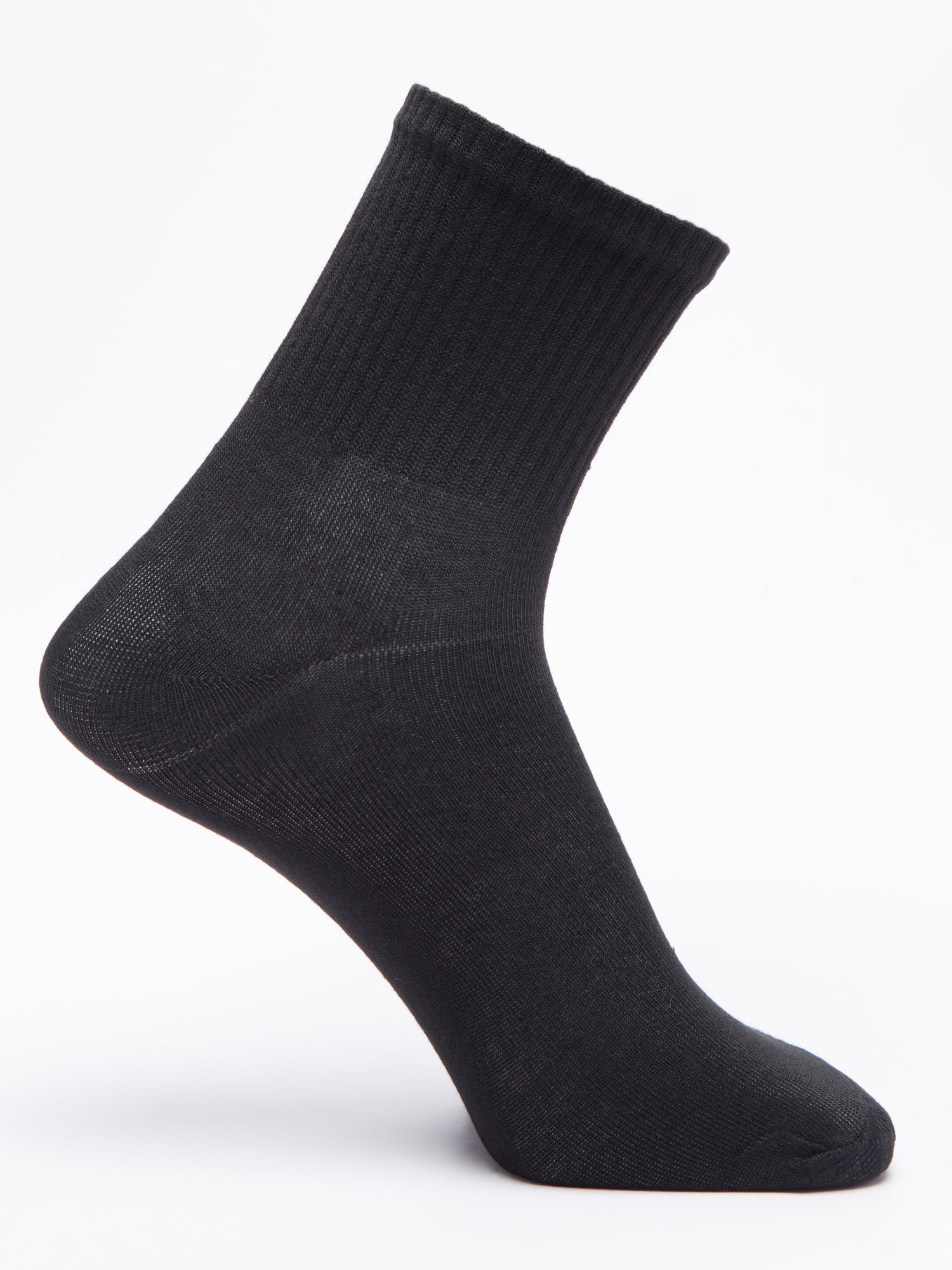 Malana Merino Diamond Men's Compact Cotton Terry Ankle Length Socks Black (Pack of 3)