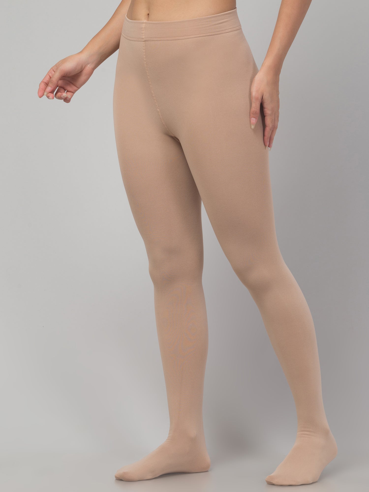 Malana Merino Women & Girl's Full Length High Waisted Warm Pantyhose Stockings Skin/Beige