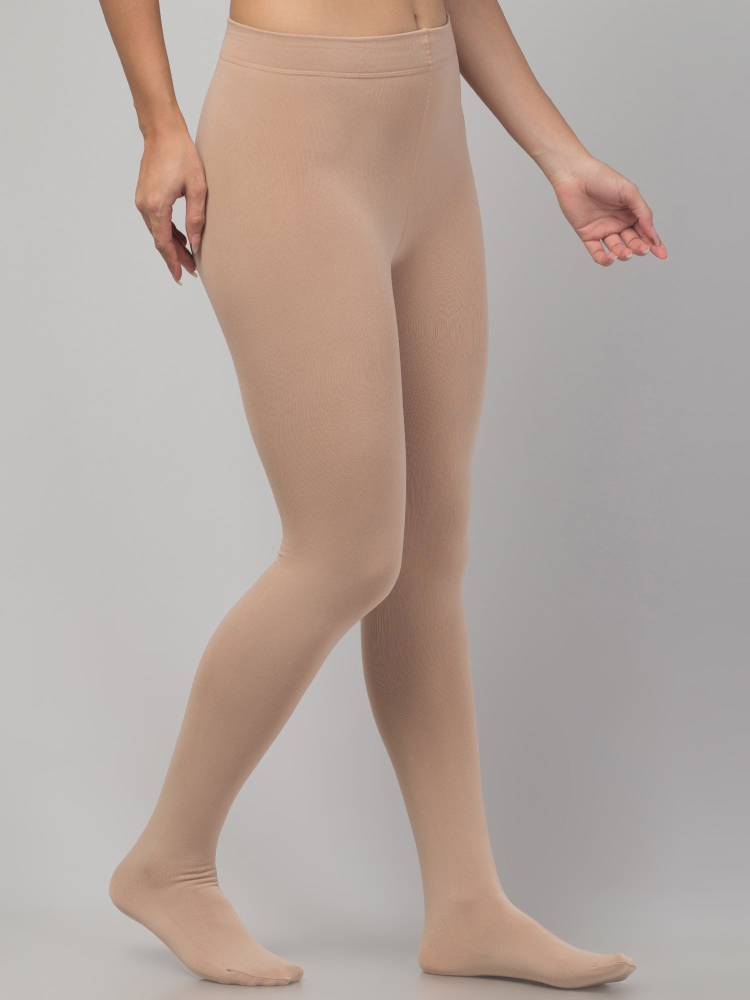 Malana Merino Women & Girl's Full Length High Waisted Warm Pantyhose Stockings Skin/Beige