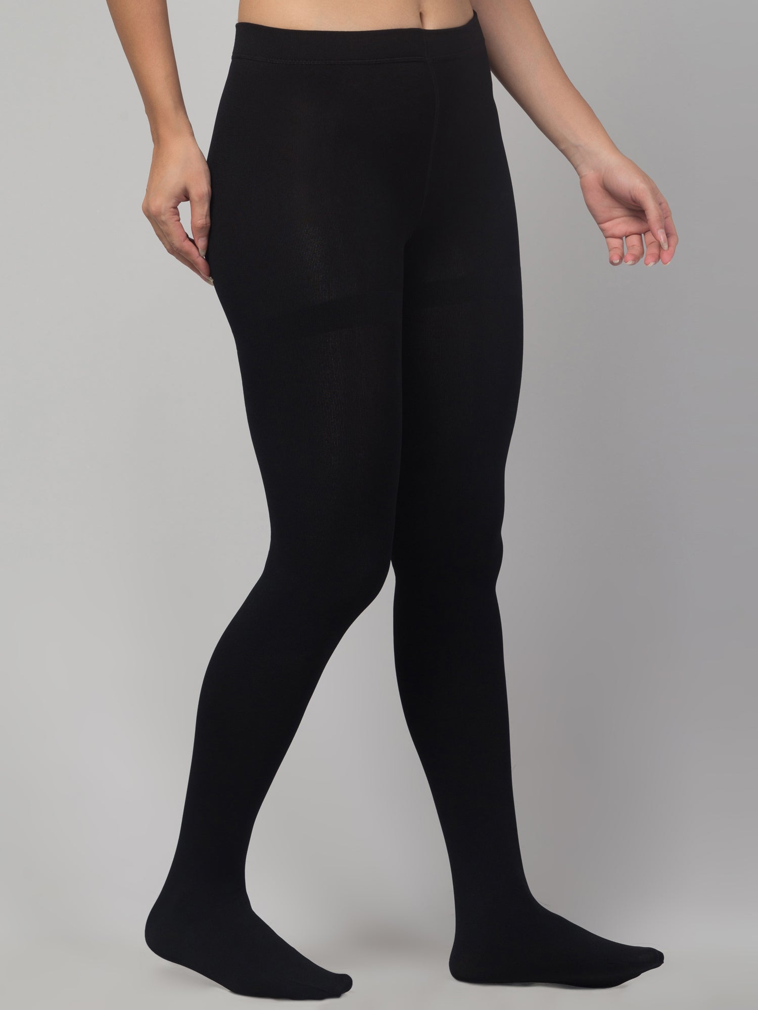Malana Merino Women & Girl's Full Length High Waisted Warm Pantyhose Stockings (Pack of 2) Black & Skin