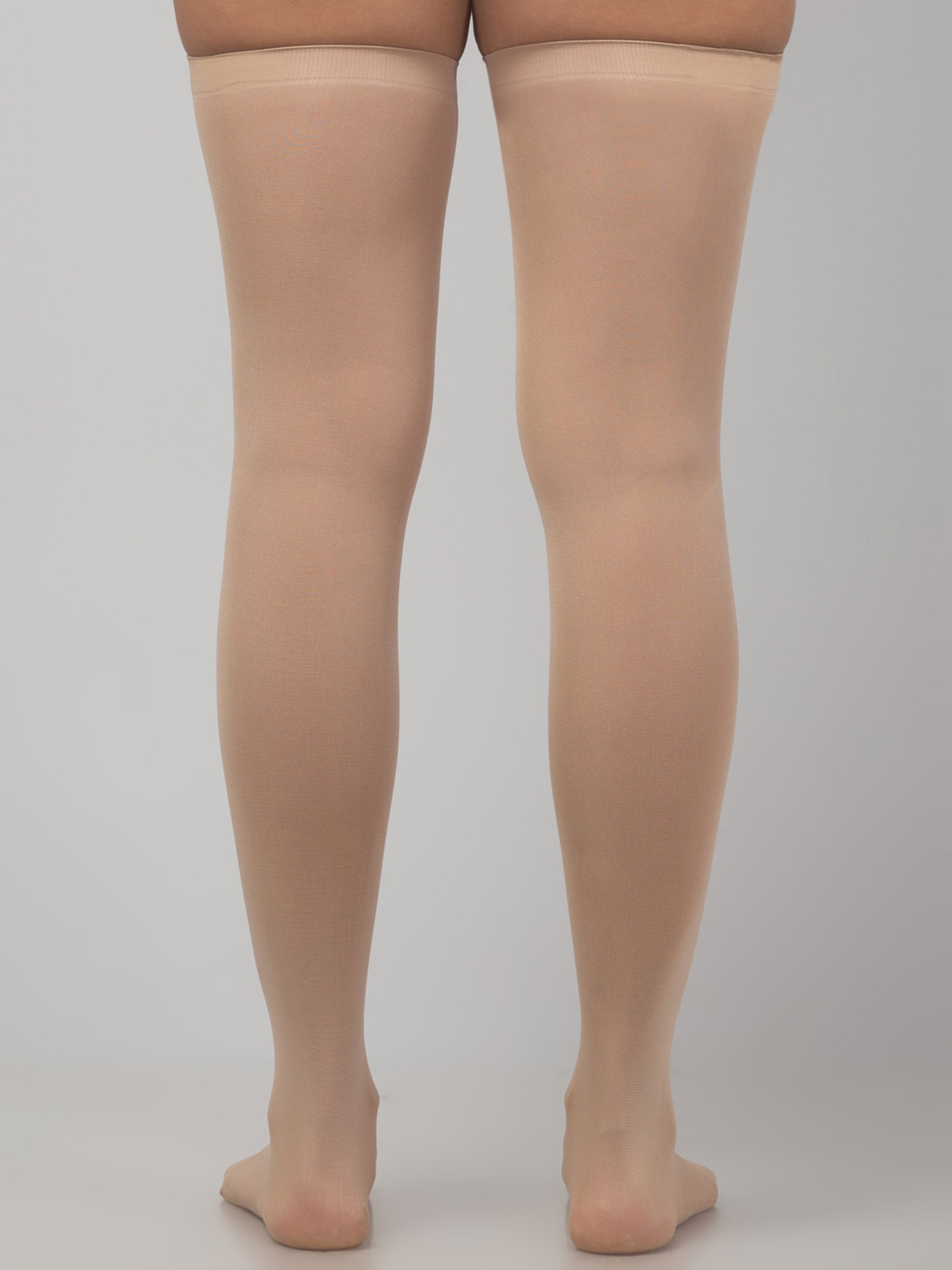Malana Merino Women & Girls 2 Pair Nylon Transparent Thigh High Stockings Black & Skin Color (2 Pair)