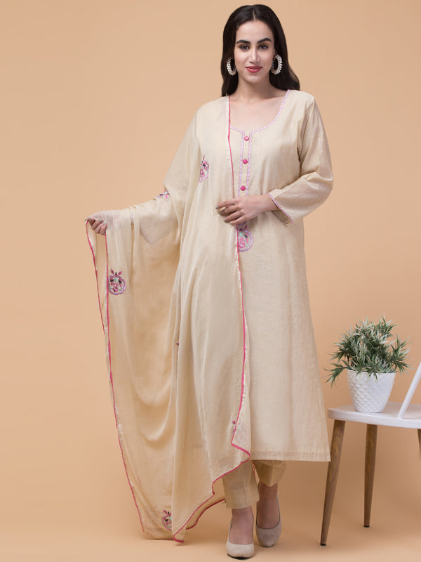 Malana Merino Beige Women's Suit Set.